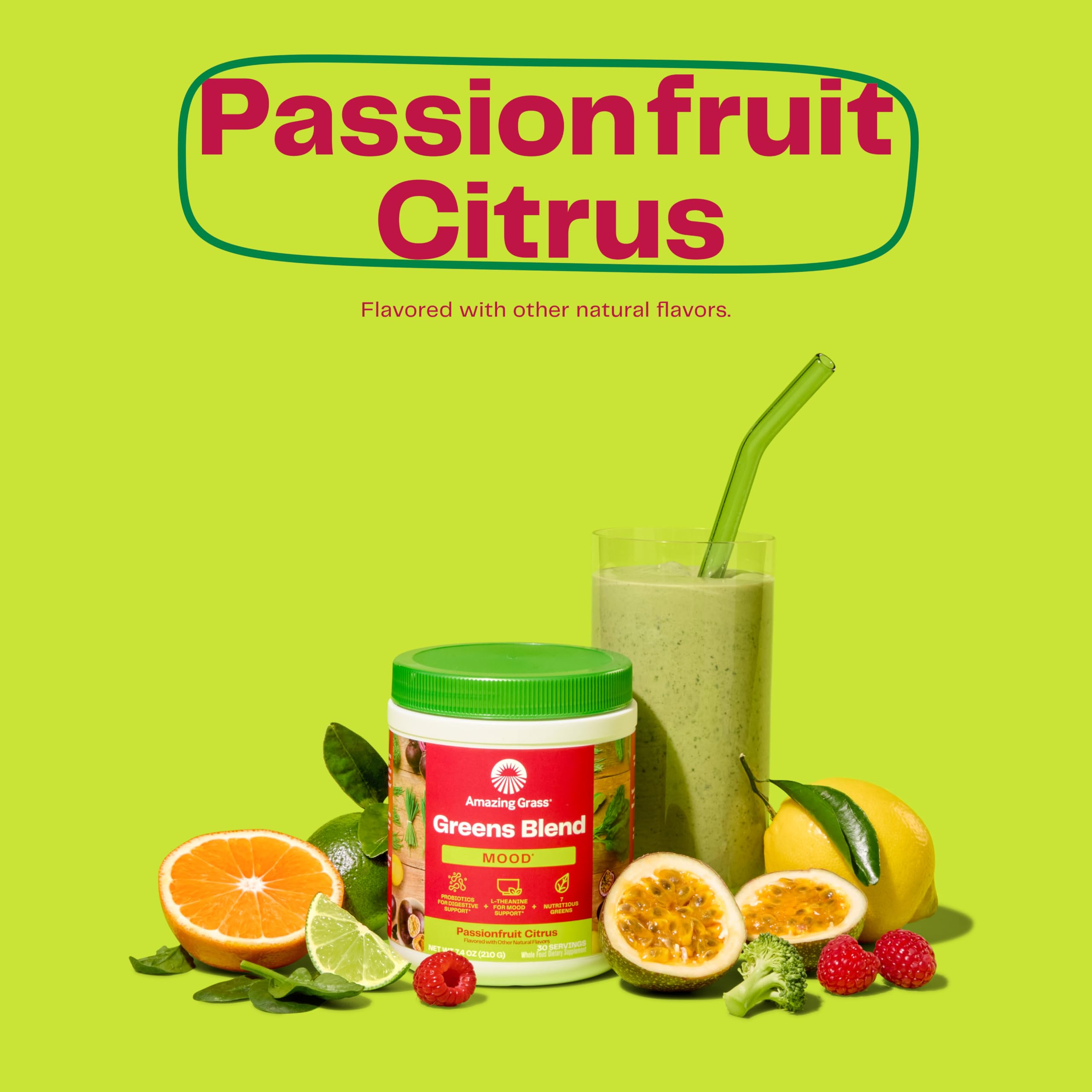 Amazing Grass Greens Blend Mood: Super Greens Powder Smoothie Mix for Mood, Relaxat Amazing Grass uk supplements