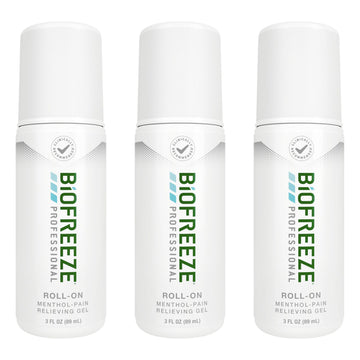 Biofreeze Professional Pain Relief Roll On, Travel Size Arthritis Discomfort Reliever, Fast Acting & Long Lasting Formula, Cooling Menthol Gel 3 Fl Oz (Pack of 3) Biofreeze uk supplements