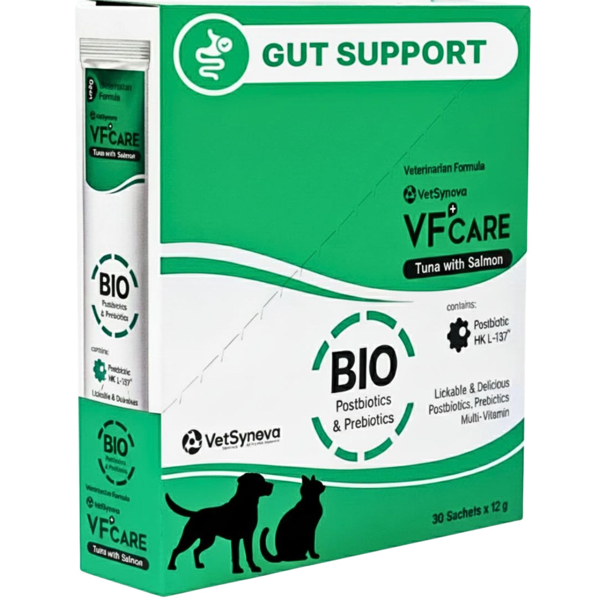VFcare BIO Supplement for Cats & Dogs – Anti Diarrhea for Dogs, Gut Health Paste with Postbiotics, Prebiotics, FOS, L-137, Yeast Extract – Anti Diarrhea for Dogs, 30 Sachets VFCARE uk supplements