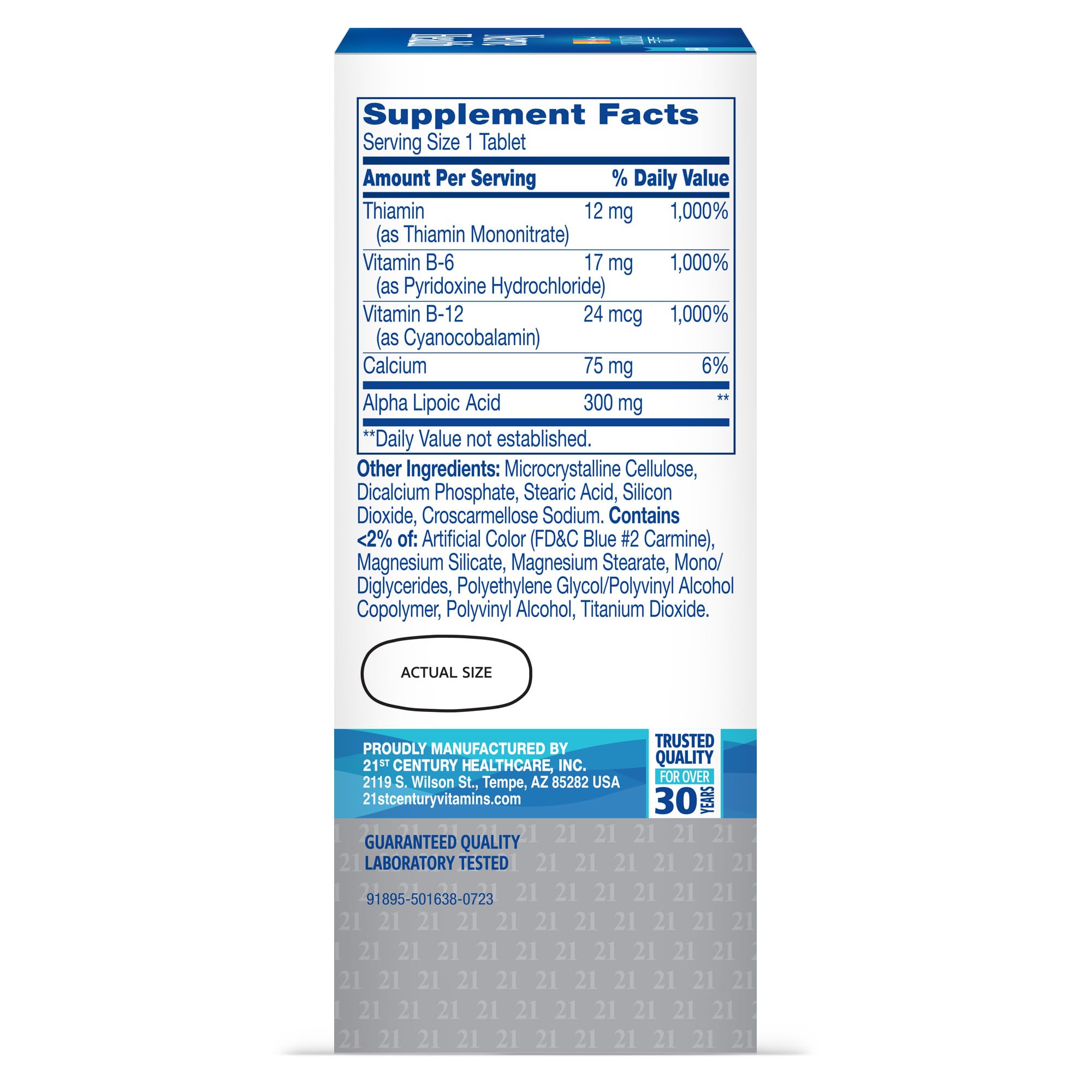 21st Century Nerve Health Tablets (30 Count), Alpha Lipoic Acid 300mg, B1, B6, & B12 Vitamins for Nerve Function Support, Antioxidant ALA Supplement, Gluten Free. Non-GMO, & Vegan 21st Century uk supplements