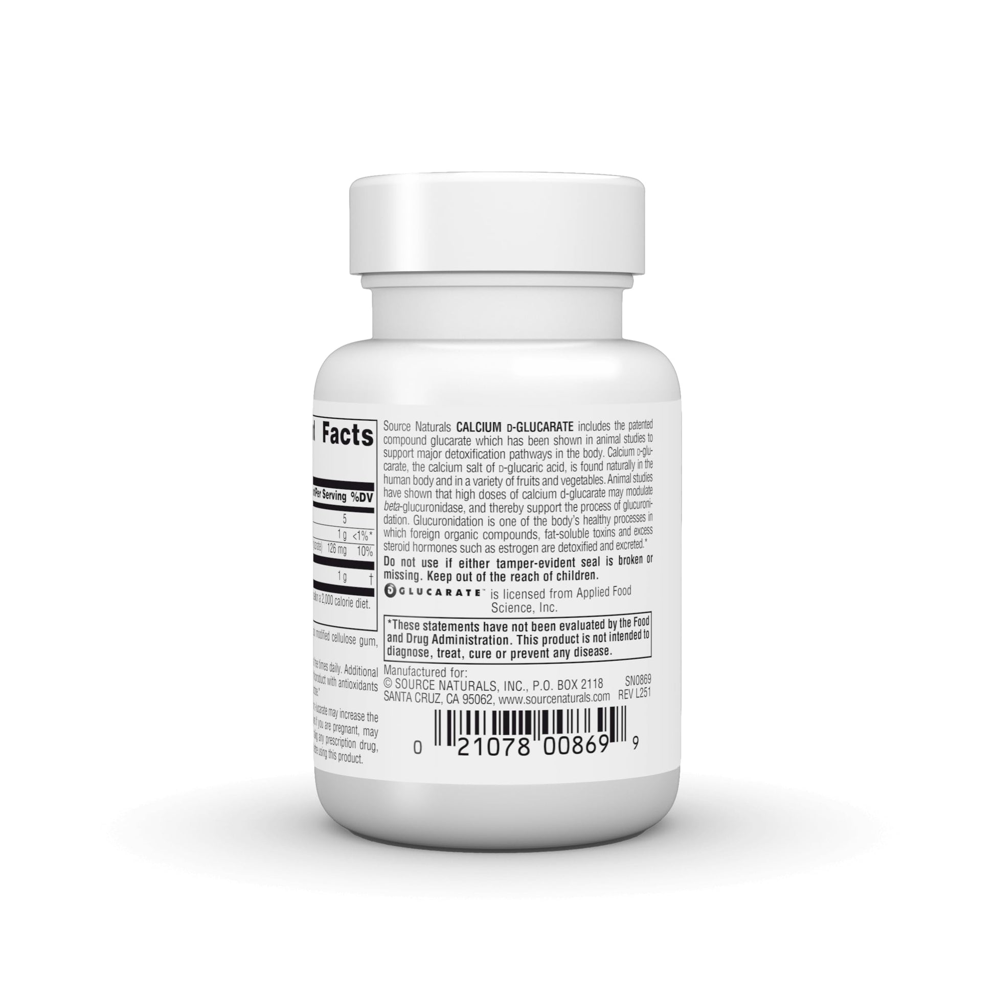 Source Naturals Calcium D-Glucarate, Cellular Detoxifier* 500mg - 30 Tablets Source Naturals uk supplements