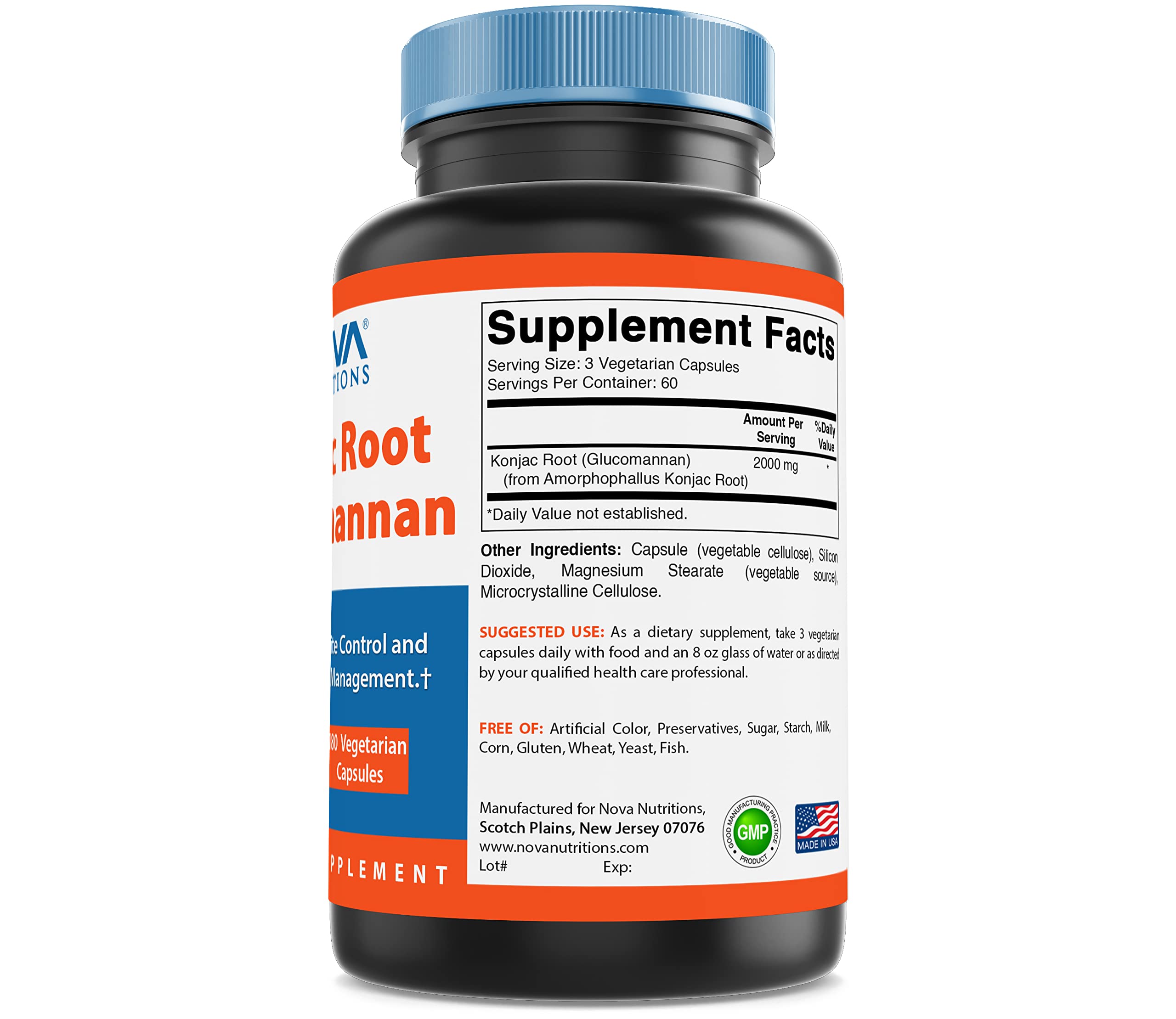 Nova Nutritions 2 Pack Konjac Root Glucomannan Capsules 2000 mg/Serving Veggie Caps Nova Nutritions uk supplements