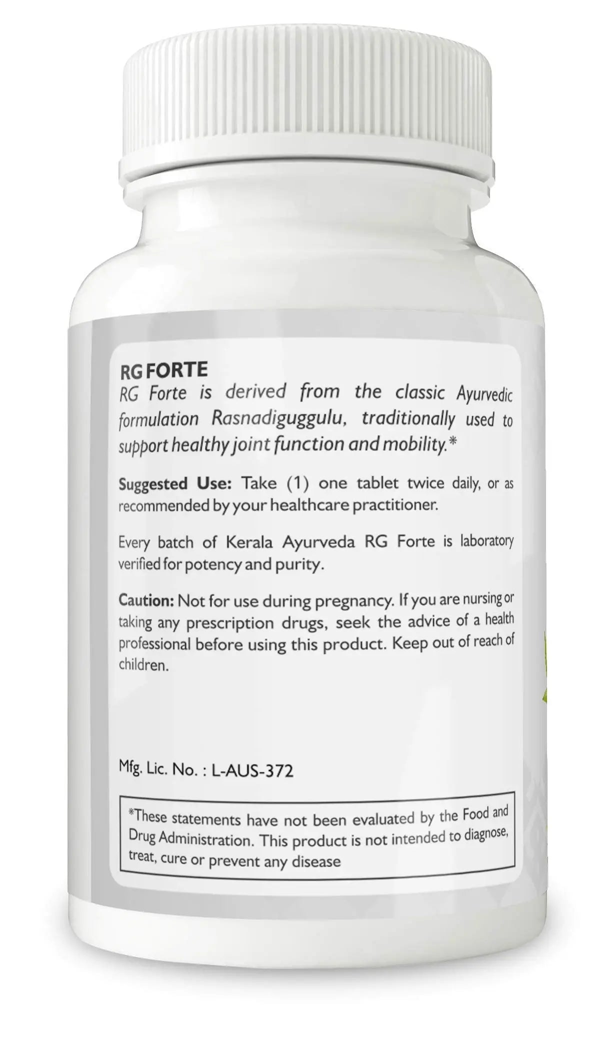 Kerala Ayurveda RG Forte Tablet - Herbal Tablet for Supporting Healthy Joint Function and Balancing Vata & Kapha, 60 Count Kerala Ayurveda uk supplements