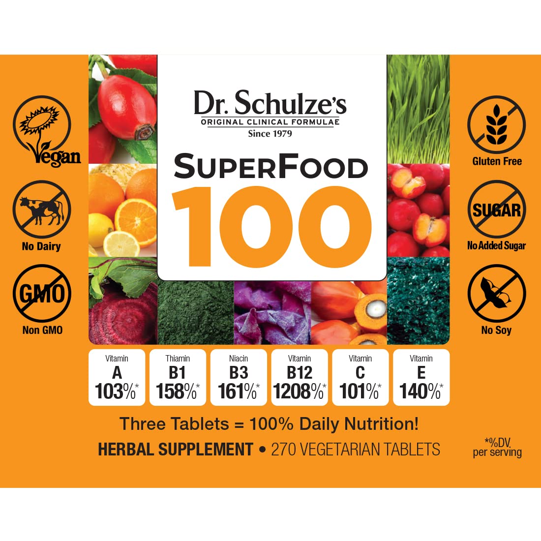 Dr. Schulze's | SuperFood 100 | Vitamin & Mineral Herbal Concentrate | Dietary Supplement Dr. Schulze's uk supplements