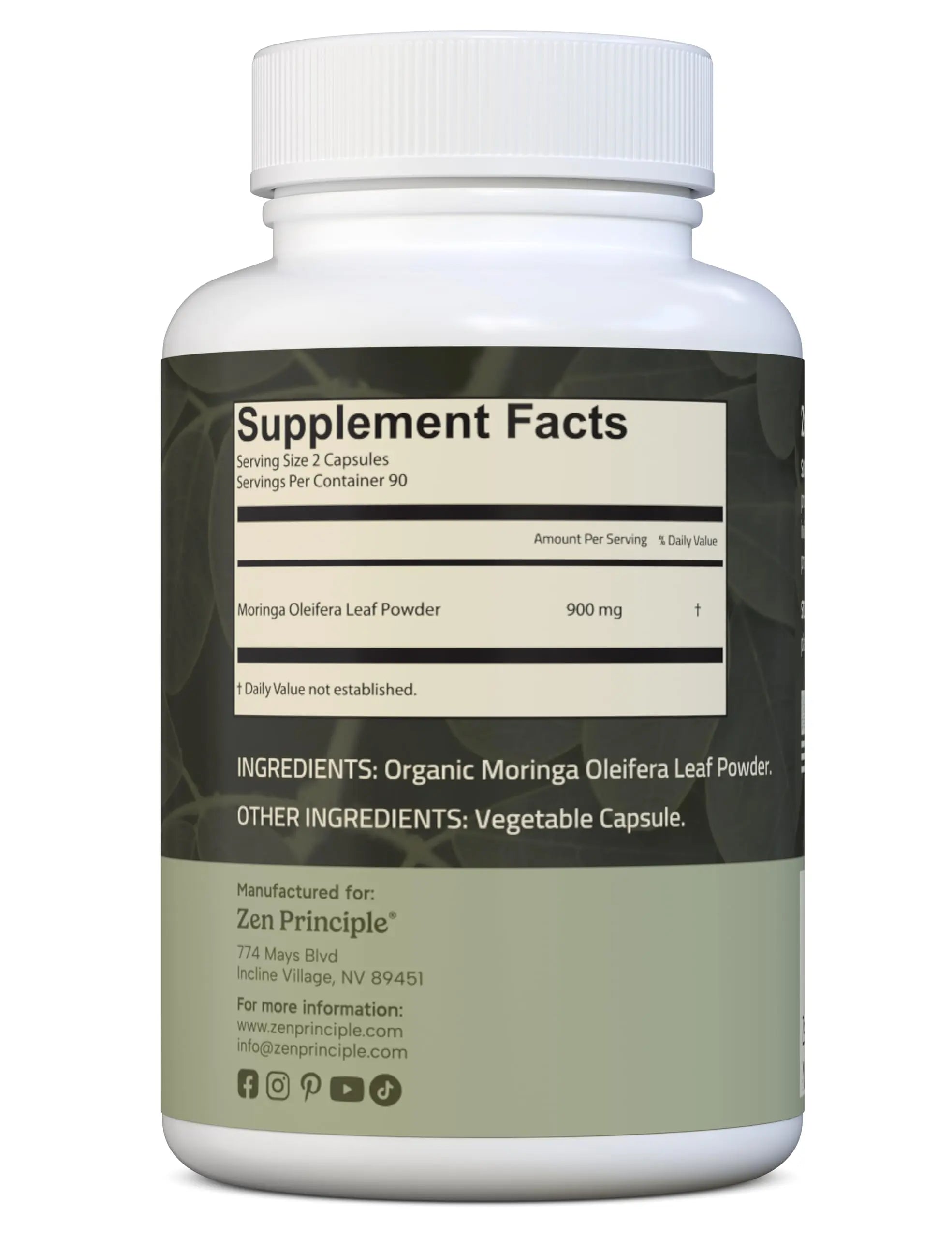 Zen Principle Organic Moringa Oleifera. Ultra-Premium. Provides an All Natural Energy Boost and Multi-Vitamin Zen Principle uk supplements