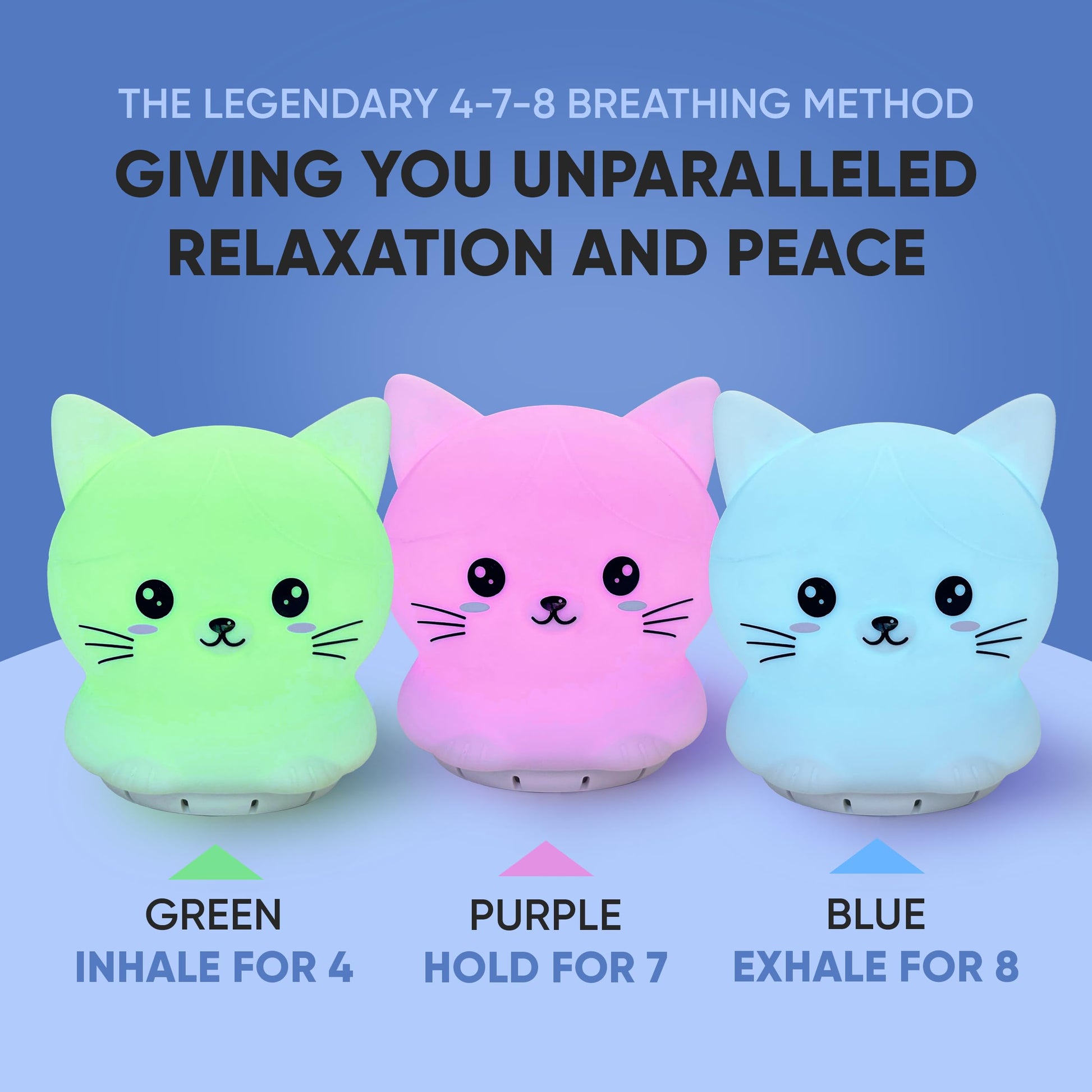 Mindfulness 'Breathing Kitty' | 4-7-8 Guided Visual Meditation Breathing Light | 3 in 1 Device Rainlax uk supplements