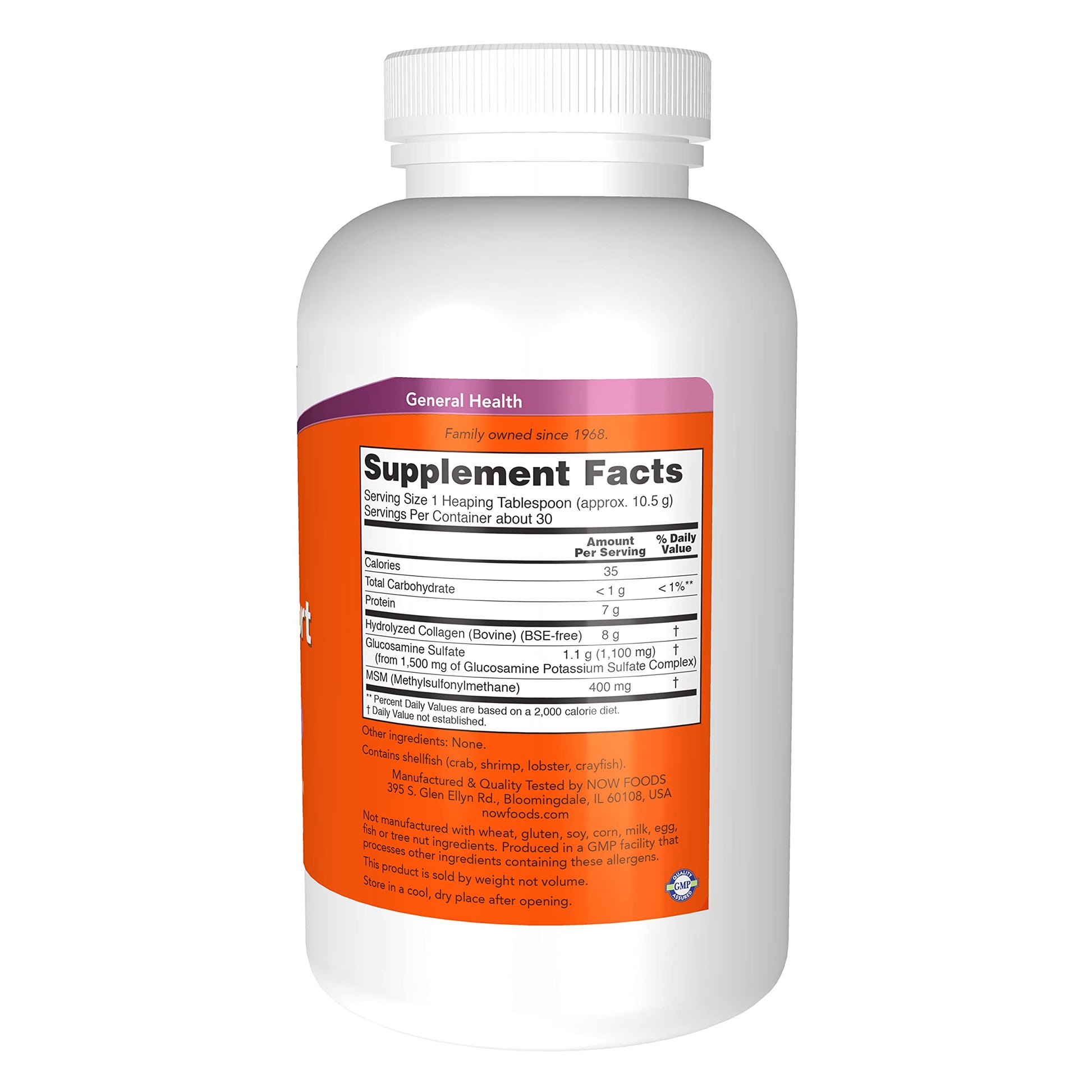 NOW Foods Supplements, Collagen Joint Support™ Powder with Beef Gelatin, Glucosamine Sulfate and MSM, 11-Ounce NOW Foods uk supplements