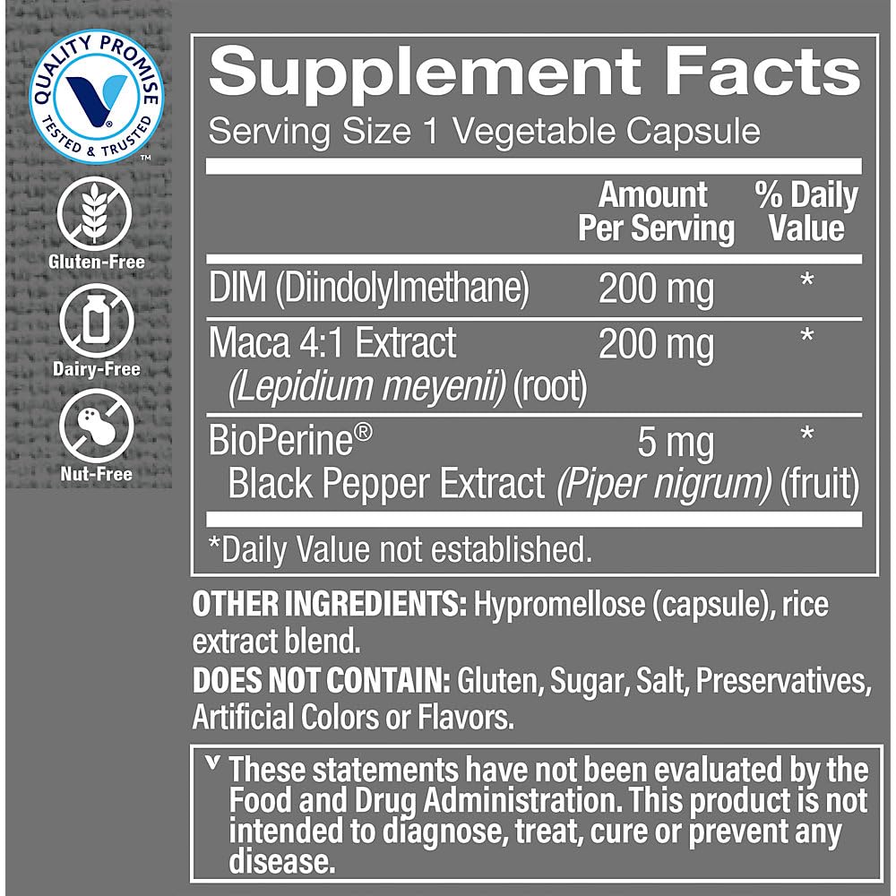The Vitamin Shoppe DIM Men with BioPerine 200mg - Hormone Balance | Estrogen Metabolism Support | 60 Capsules | Enhanced Absorption The Vitamin Shoppe uk supplements