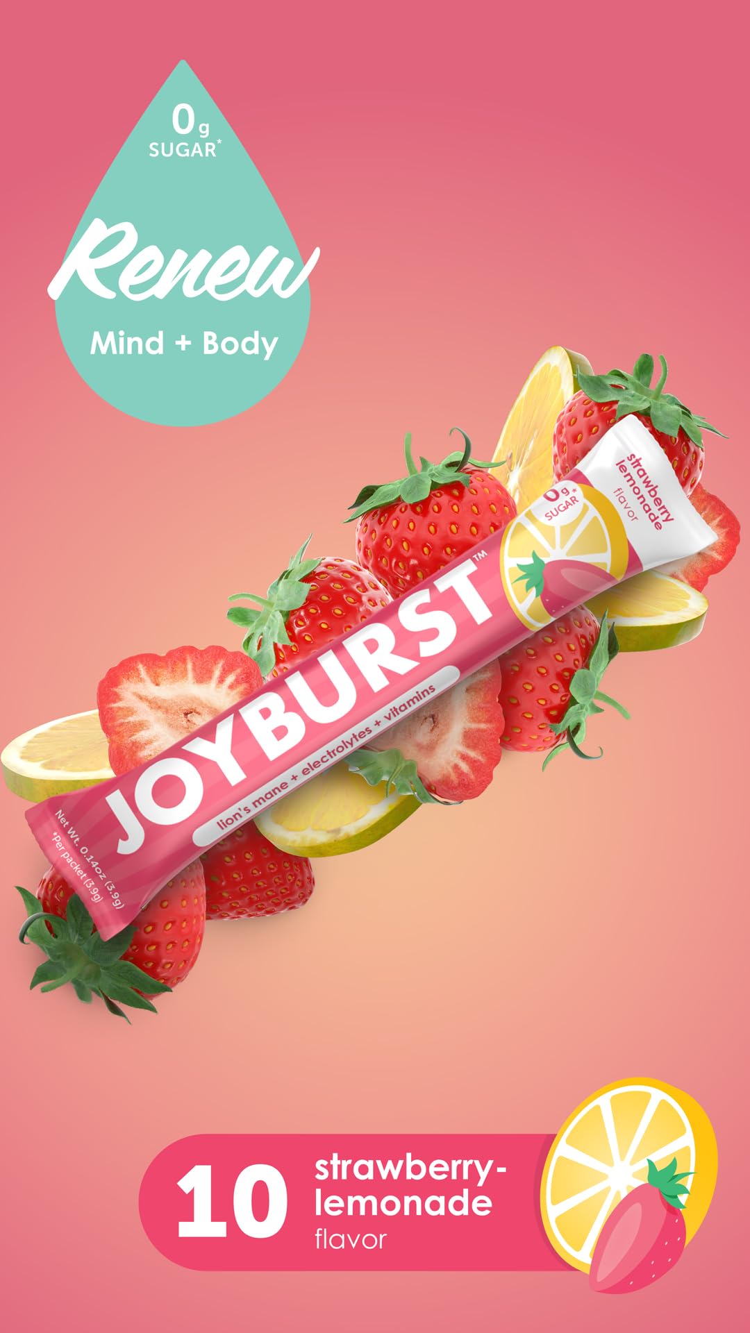 Joyburst Sugar Free Electrolytes Powder Packets, Instant Hydration Drink Mix Sticks, Variety Pack (10 Watermelon, 10 Strawberry Lemonade), Rehydrate On-The-Go JOYBURST uk supplements