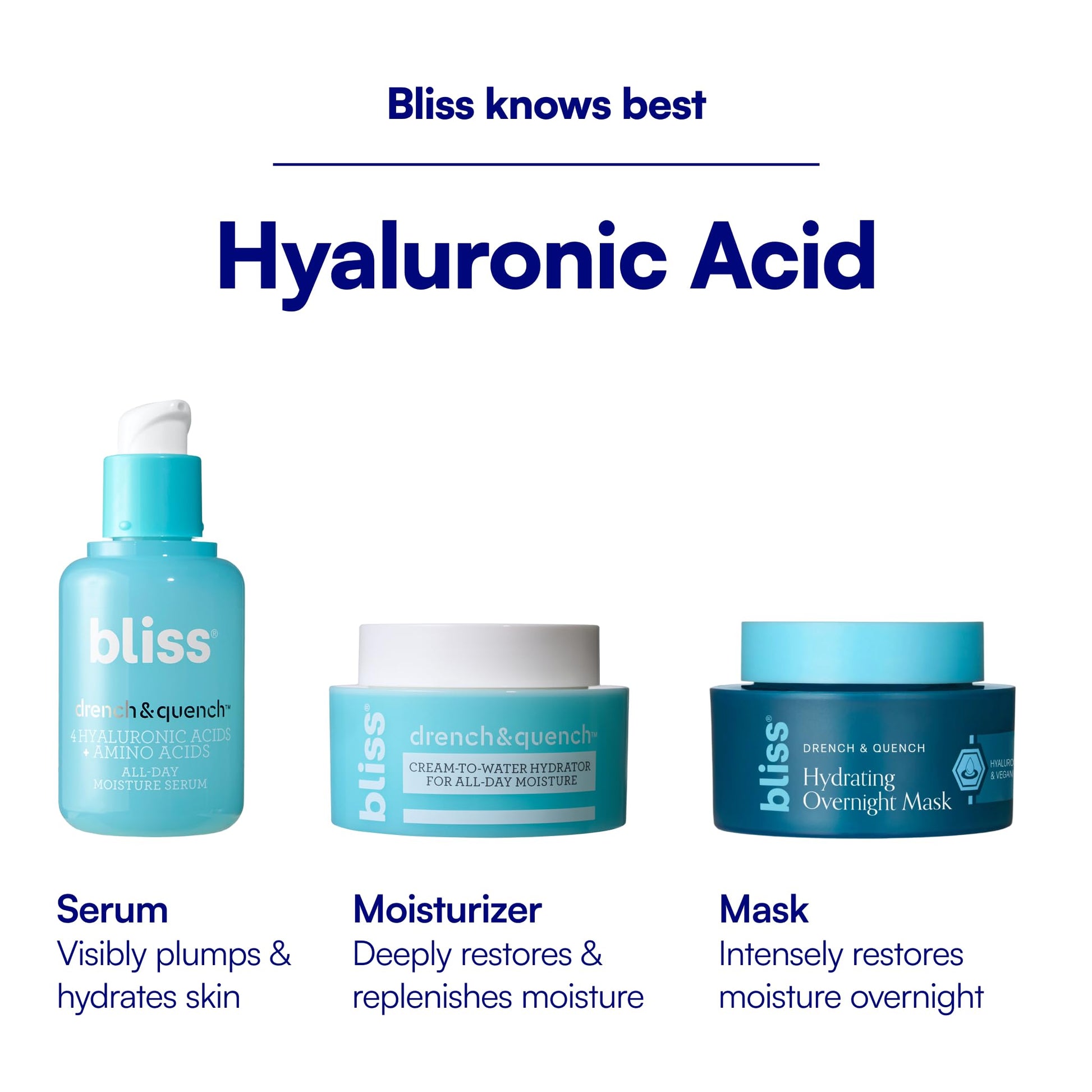 Bliss Drench & Quench Hyaluronic Acid Cream to Water Moisturizer | Lightweight Face Cream with 4 Types of Hyaluronic Acid for All Day Hydration and Plump Skin | Clean Vegan & Cruelty Free 1.7 fl oz Bliss uk supplements