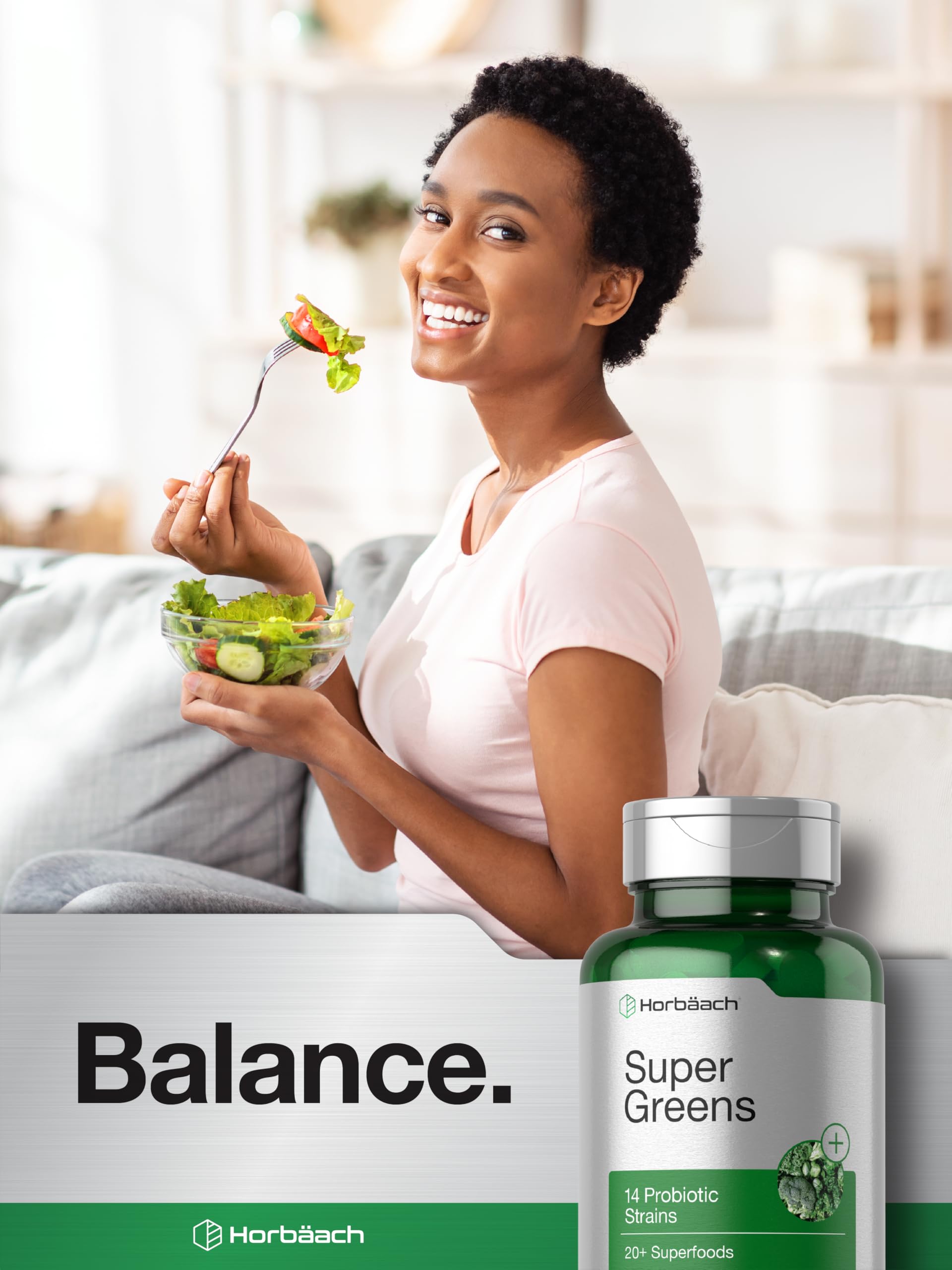 Horbäach Super Greens Supplement with Probiotics | 150 Caplets | Non-GMO, and Gluten Free Horbäach uk supplements