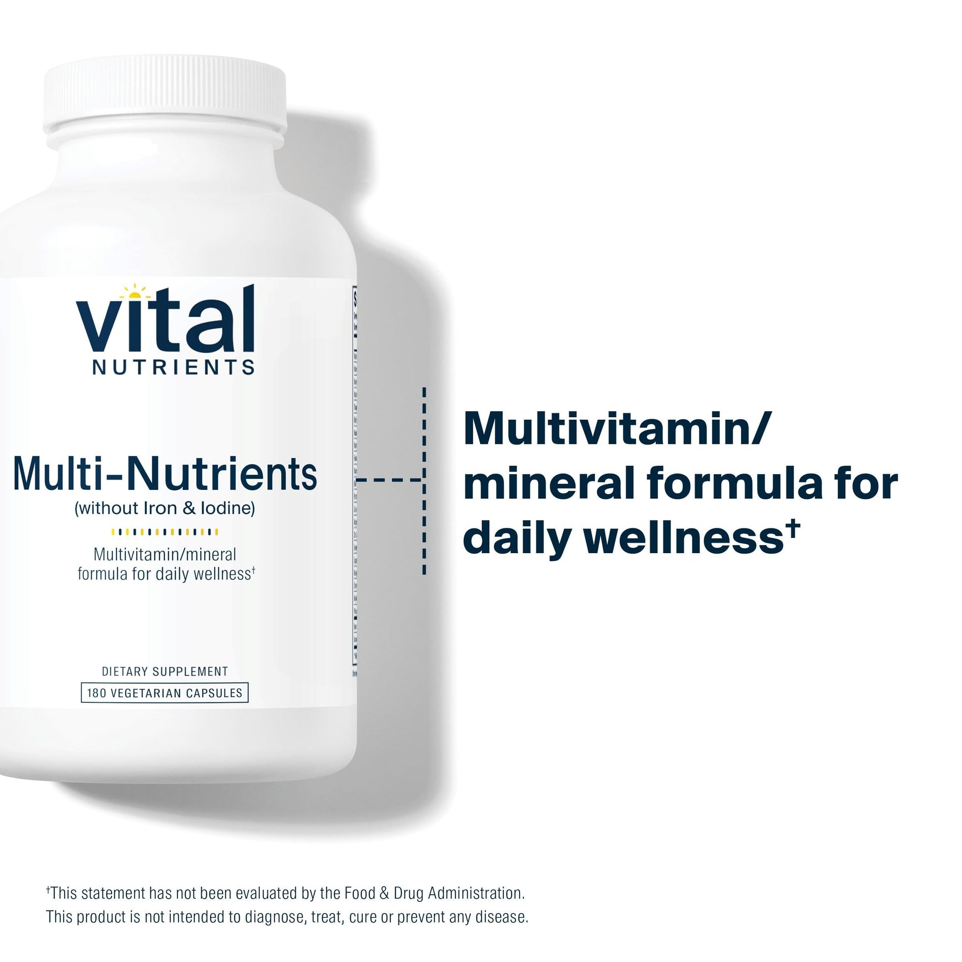 Vital Nutrients Multi-Nutrients (No Iron or Iodine) - Comprehensive Vegetarian Daily Multivitamin and Mineral Formula with Potent Antioxidants* - Gluten, Dairy, Soy Free - Non-GMO - 180 Capsules Vital Nutrients uk supplements