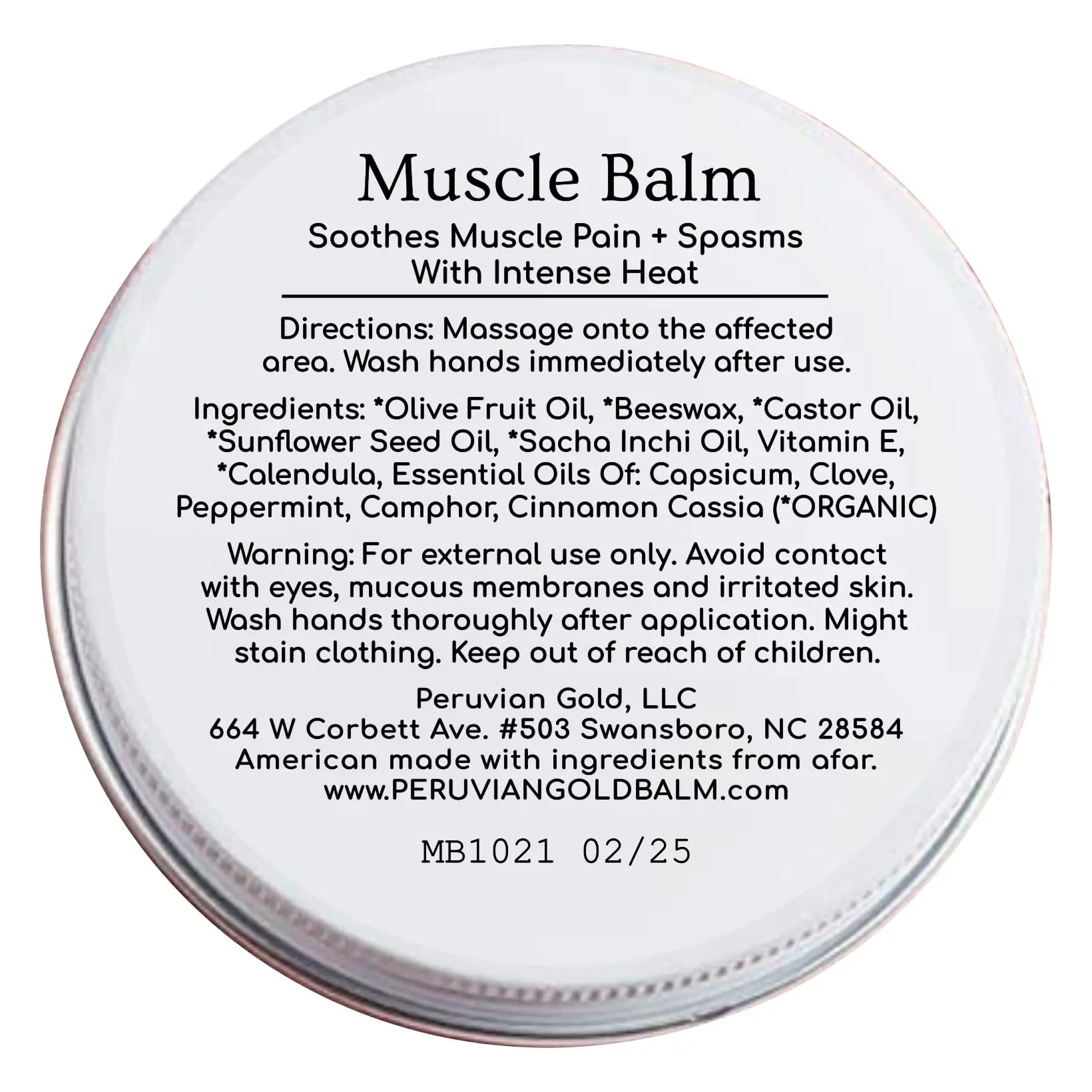 Sore Muscle Balm - Peruvian Gold Intense Heat Therapy Muscle Rub. 500K Scoville Heat Units Melts Away Sore, Painful Muscles. 2oz Peruvian Gold uk supplements