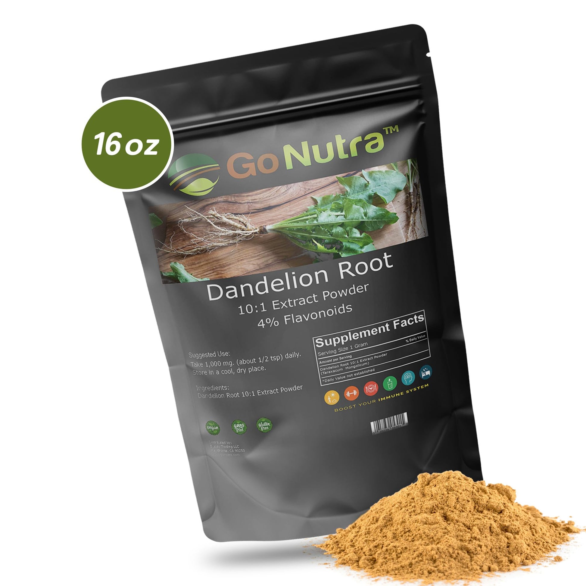 Go Nutra - Dandelion Root Powder, Potent 10:1 Dandelion Root Extract with 4% Flavonoids Go Nutra uk supplements