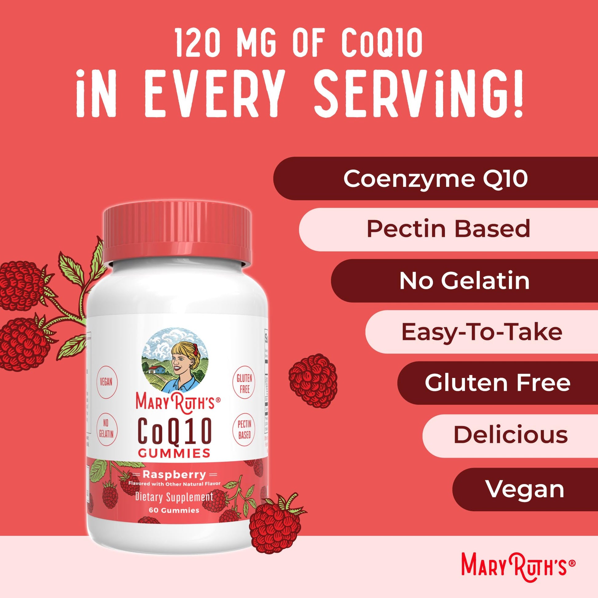 MaryRuth Organics CoQ10 Gummies | Coenzyme Q10 | Gummy Supplements for Heart Health & Cellular Health | Antioxidant | CoQ10 120 mg | Vegan | Non-GMO | Gluten Free | 60 Count | 1 Month Supply MARYRUTH'S uk supplements