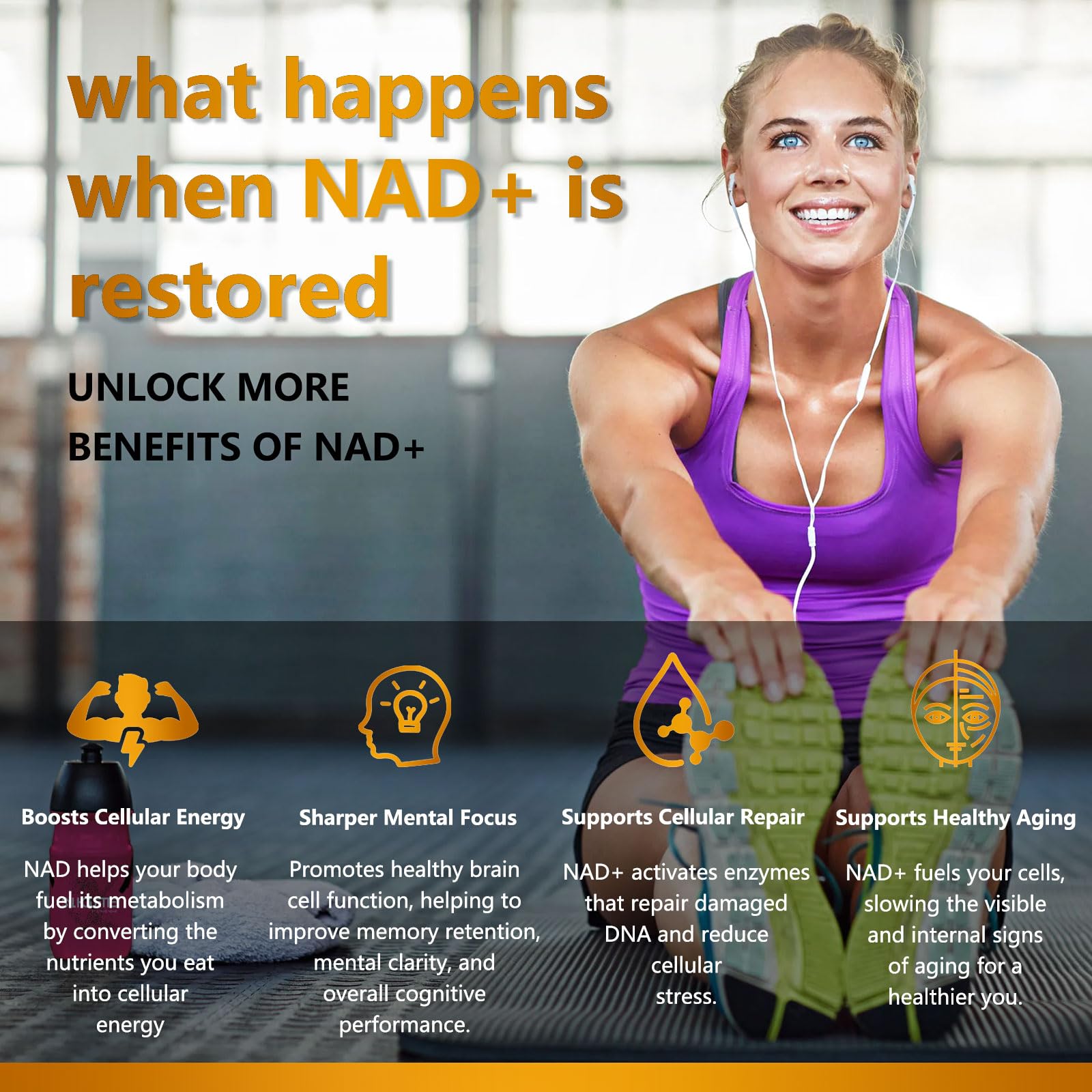 UNcena NAD Supplement 1500mg - Liposomal NAD+ Nicotinamide Riboside with Resveratrol, NAD Plus Boosting - Support Cellular Health, Stamina & Healthy Aging for Women & Men- 120 Capsules UNcena uk supplements