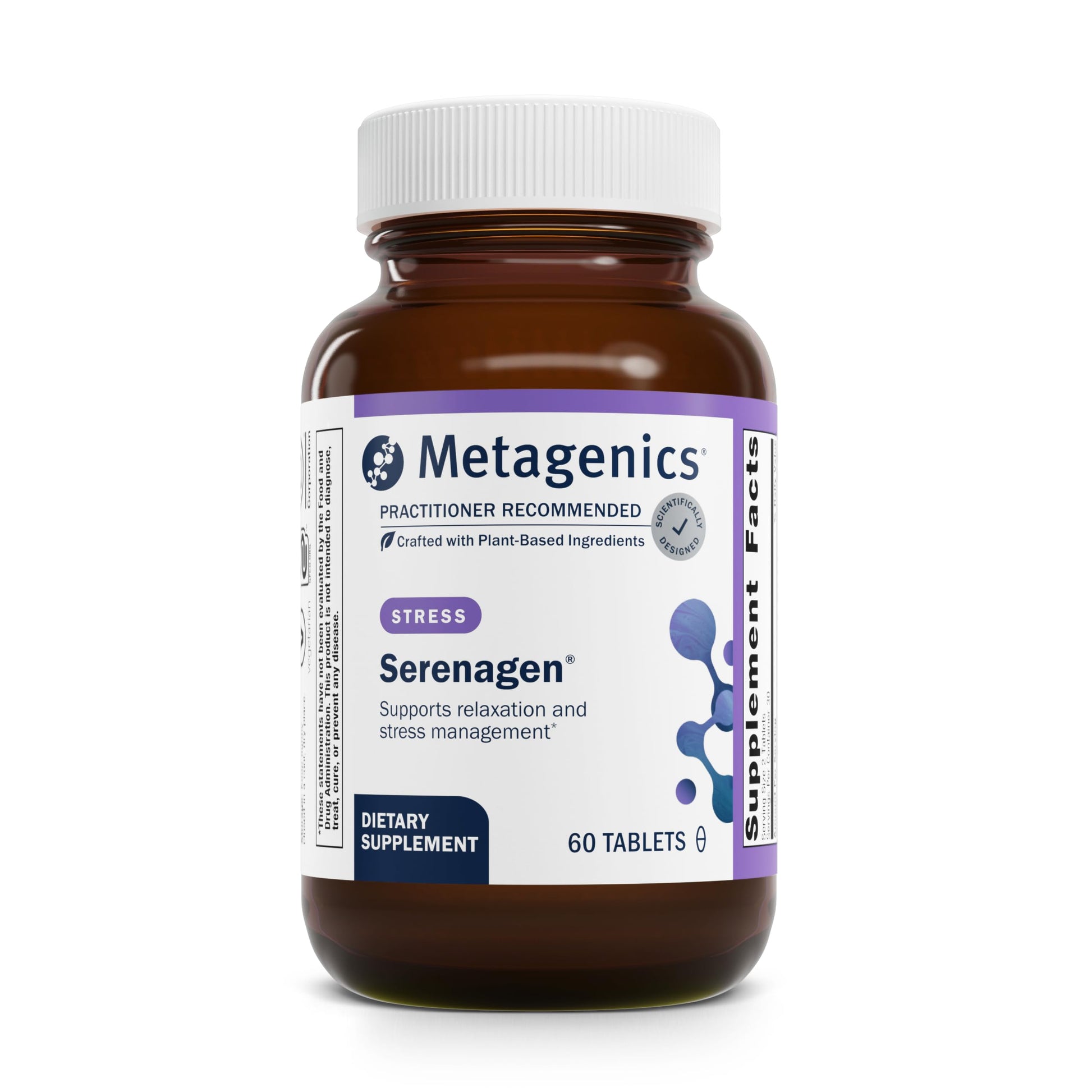 Metagenics Serenagen Supplement - Herbal Stress Management with Asian Ginseng & Chinese Herbs - Supports Calm, Focus, Energy & Sleep* - Non-GMO, Gluten-Free, Vegetarian - 60 Tablets Metagenics uk supplements