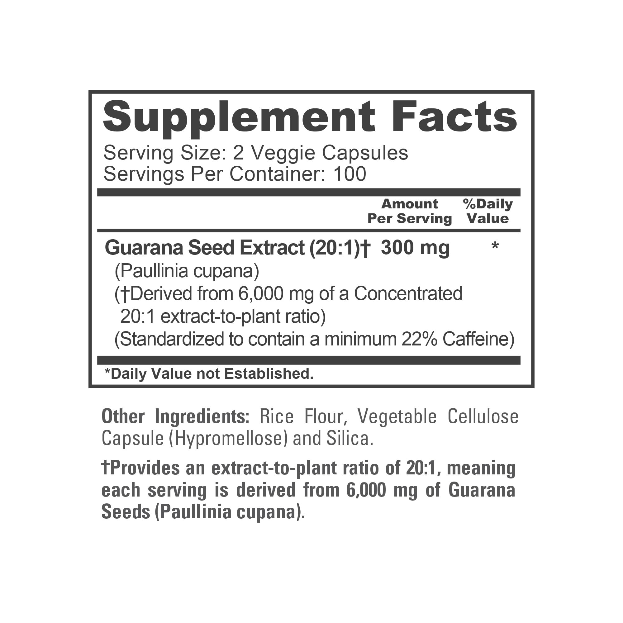 NusaPure Guarana Extract 20:1 Extract, 300 mg Equivalent to 6,000 mg per Veggie Caps 200 Count (Non-GMO, Vegan) NusaPure uk supplements