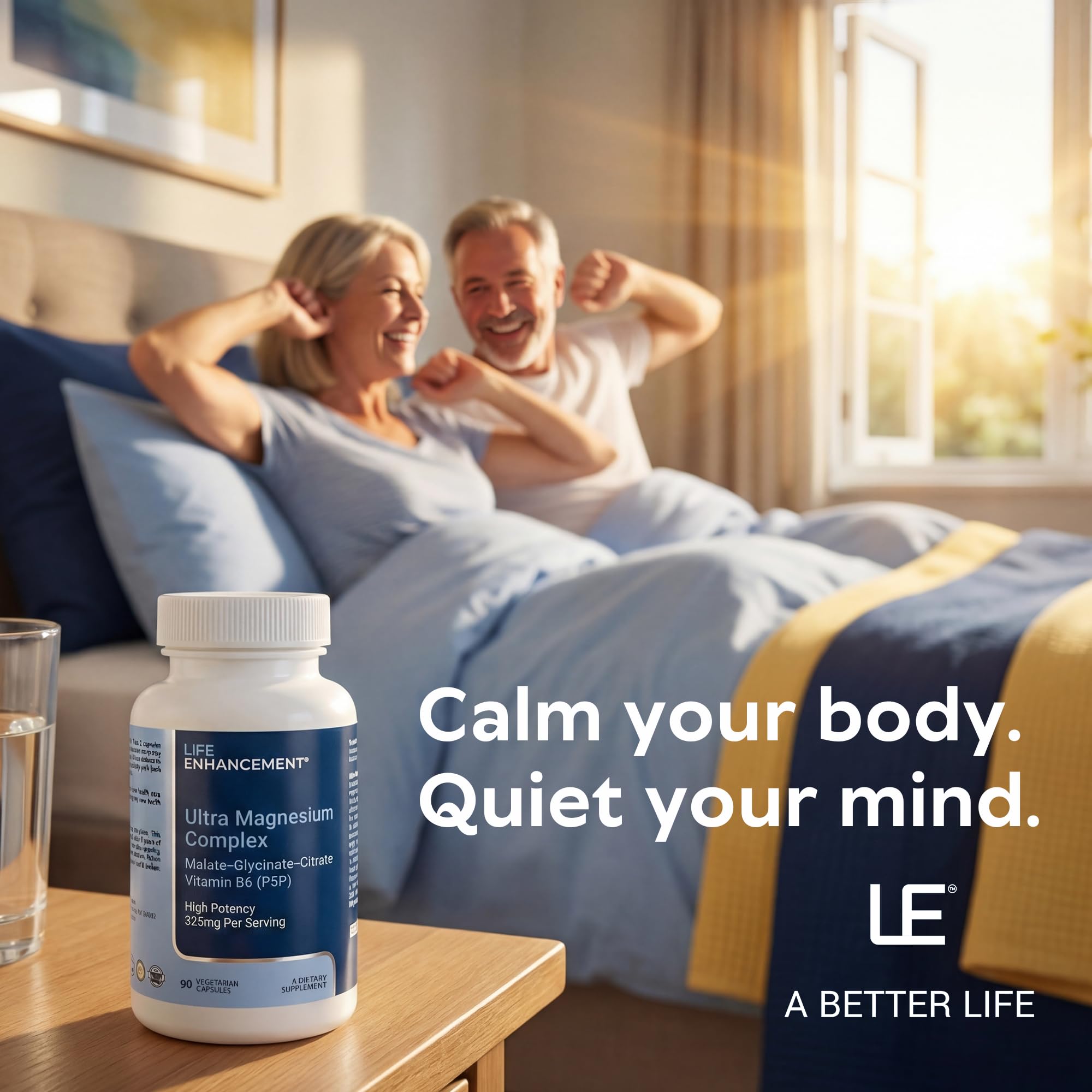 Life Enhancement Ultra Triple Magnesium Complex - 325 mg - with B6, Glycinate, Malate & Citrate - Magnesium Supplement Enhance Sleep and Brain Function - Made in USA (90 Vegetarian Capsules) Life Enhancement uk supplements