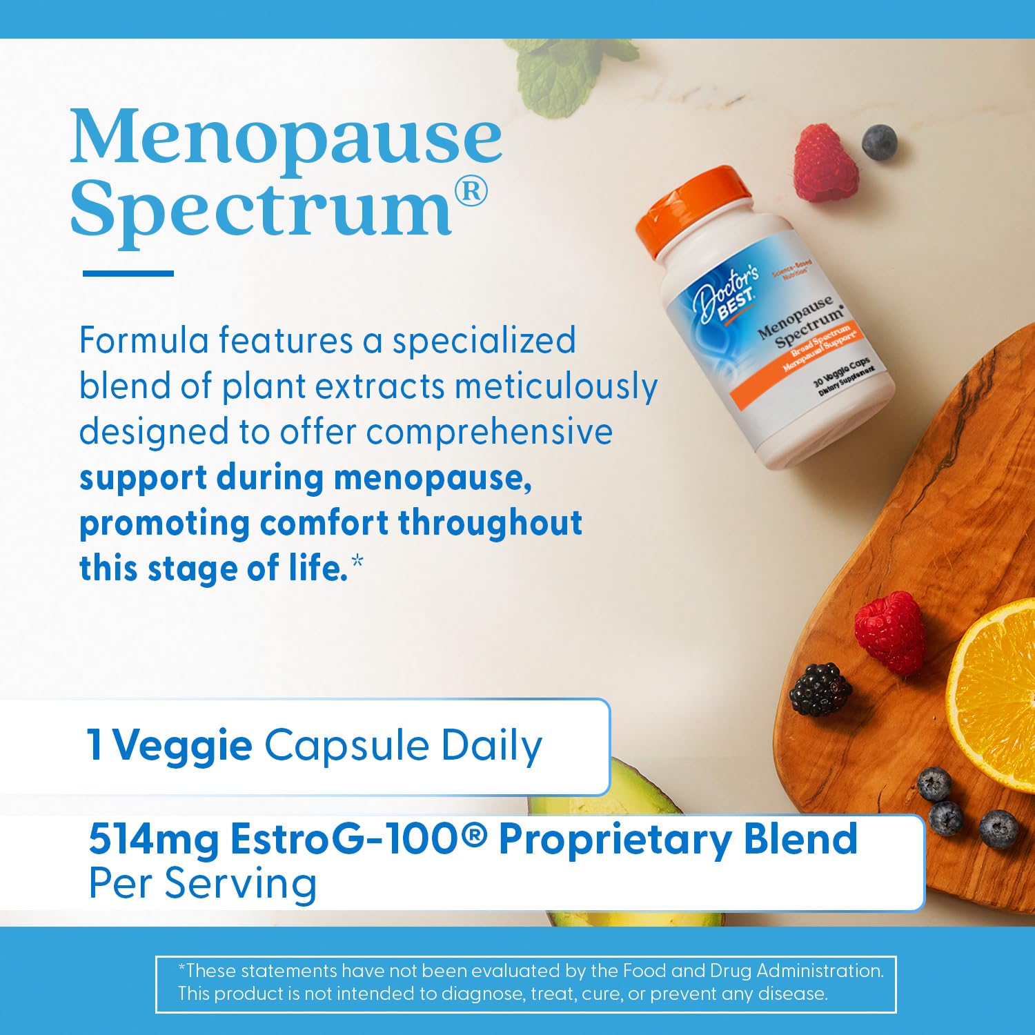 Doctors Best Menopause Spectrum, Broad Spectrum Menopausal Support, Non-GMO, Gluten Free, Soy Free, Vegan 30 Veggie Caps Doctor's BEST uk supplements