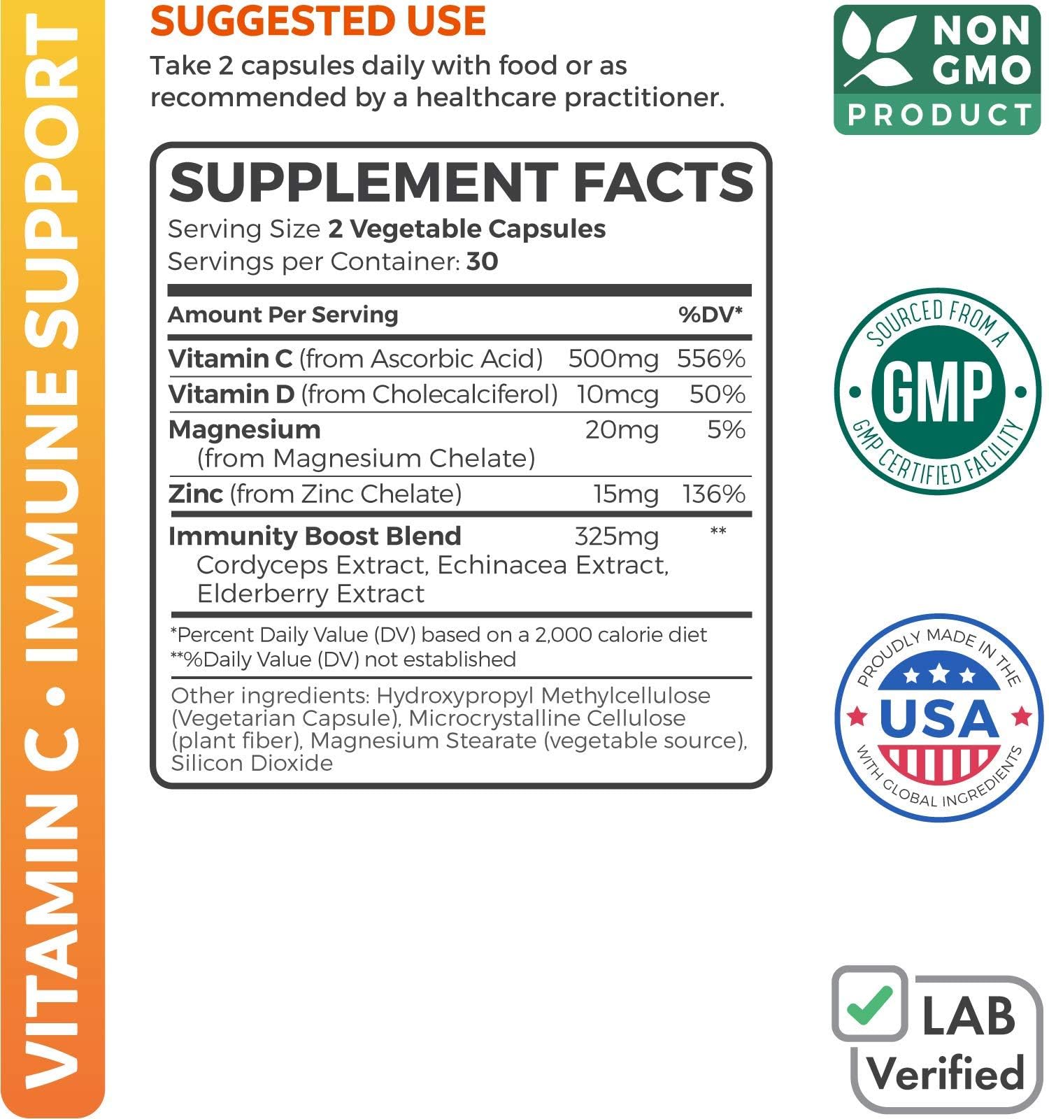 Super Greens & Vitamin C (1-Month Supply) Greens & C Synergy Bundle of Organic Super Greens Powder - Complete Superfood (60 Capsules) & & Vitamin C Immune Support (60 Vegetarian Caps)(Non-GMO) Healths Harmony uk supplements