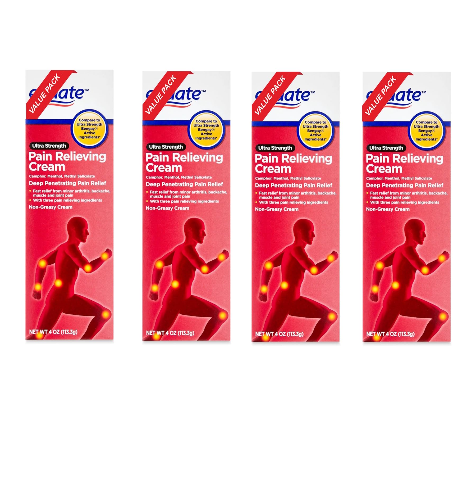 Equate Ultra Strength Pain Relieving Cream, Equate Ultra Strength Pain Relieving Cream Muscle Rub, 4 oz, Pack of 4 Aus Healthcare uk supplements