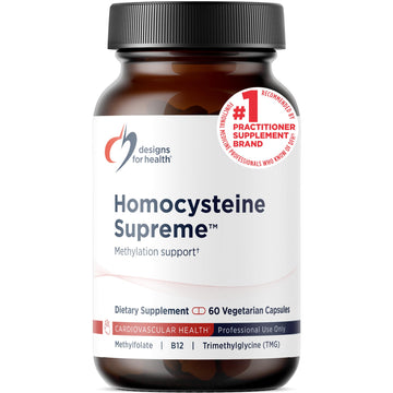 Designs for Health Homocysteine Supreme - Methylated B Vitamins with Riboflavin, B6, B12, Folate, L-Serine & TMG for Brain Support & Heart Health - Methylated Multivitamin (60 Capsules) Designs for Health uk supplements