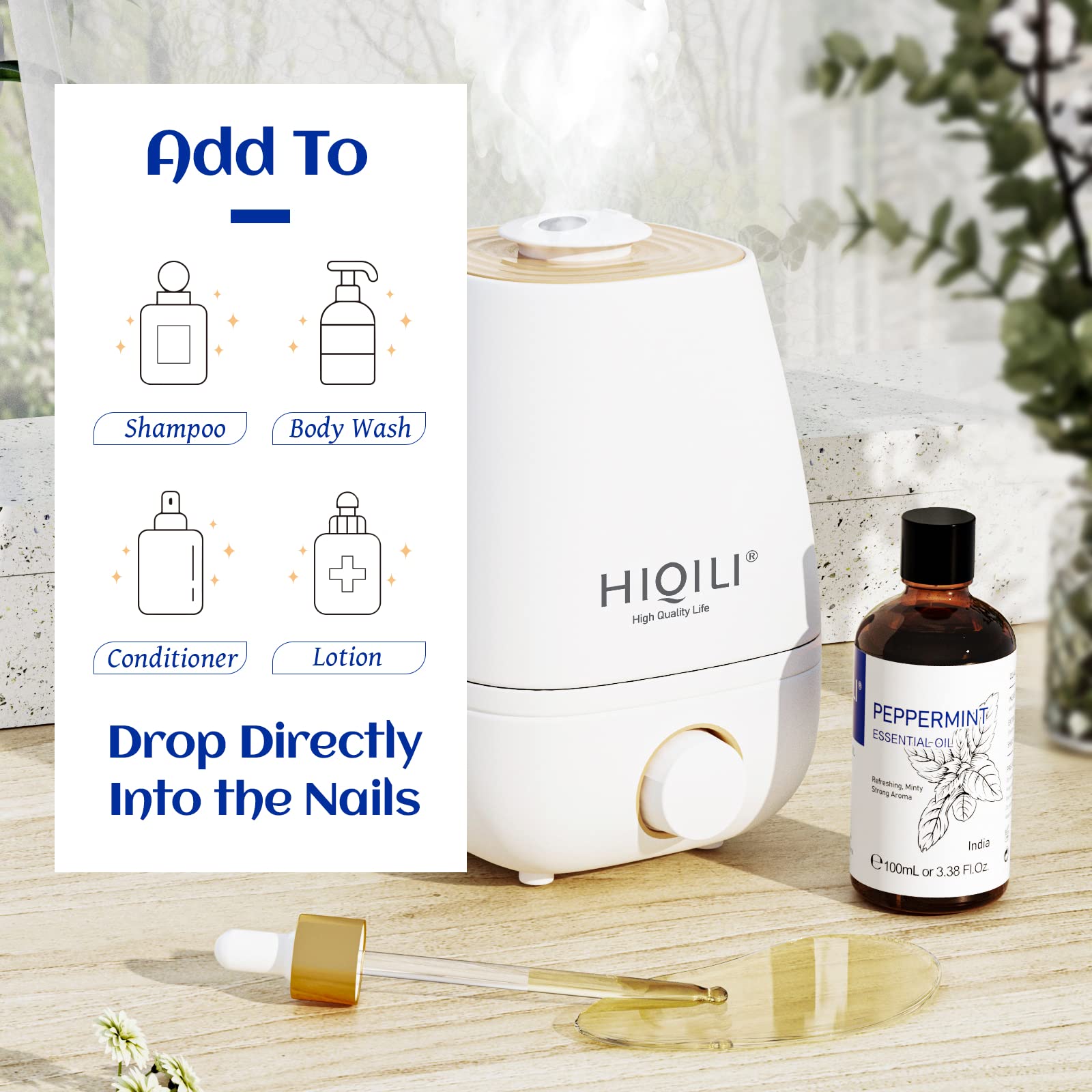 HIQILI Peppermint Oil 100ML, 100% Pure Peppermint Essential Oil Natural for Diffuser HIQILI uk supplements