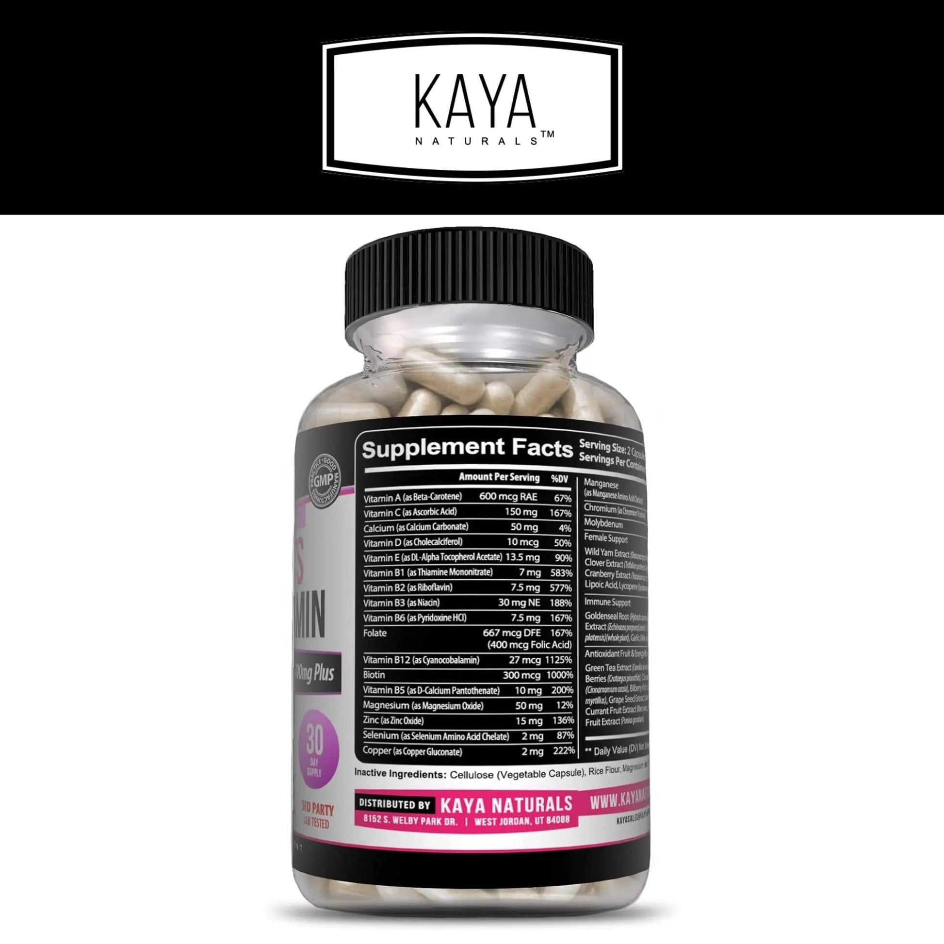 Kaya Naturals Women's Multivitamin, Overall Healthy Antioxidant, and Immune Support, Vitamins A, D, C, E, Biotin Kaya Naturals uk supplements