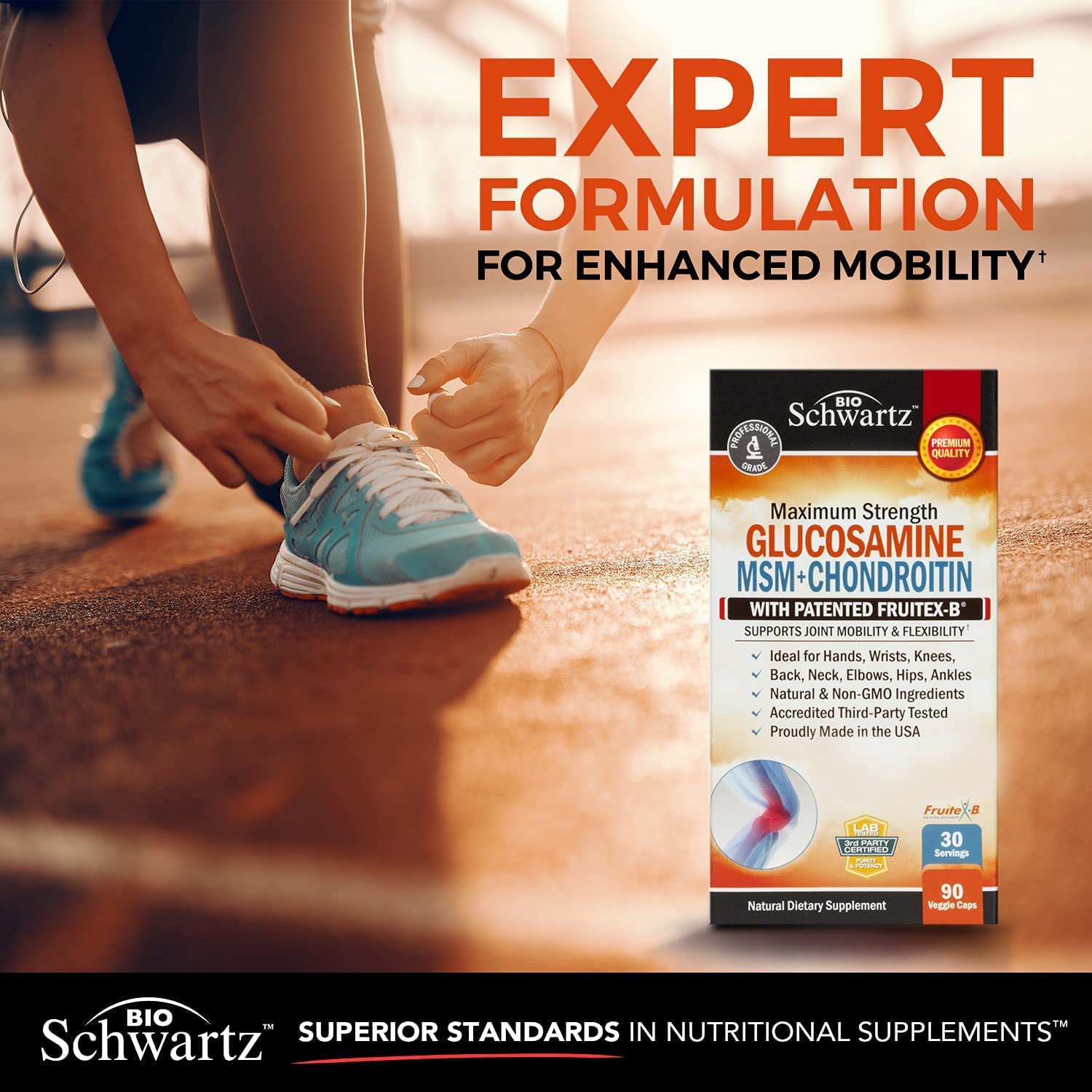 Glucosamine Chondroitin MSM 2110mg - Joint Support Supplement with Turmeric BioSchwartz uk supplements