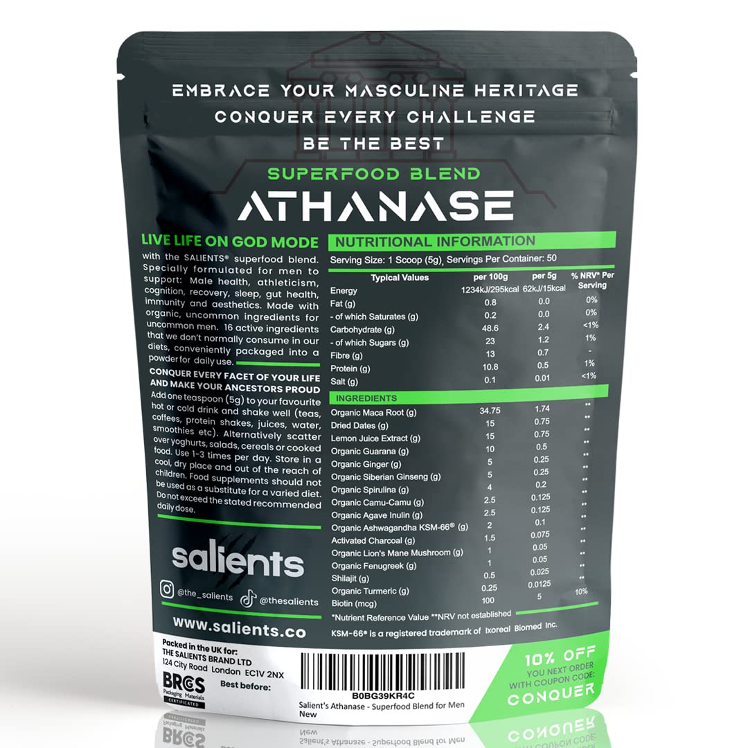 SALIENTS® ATHANASE® | Men's Super Greens Powder | Superfood Powder Blend Salients uk supplements