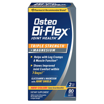 Osteo Bi-Flex Triple Strength Glucosamine Supplement with Magnesium, Improve Joint Function, Helps Leg Cramps and Muscle Function, 80 Coated Tablets Osteo Bi-Flex uk supplements