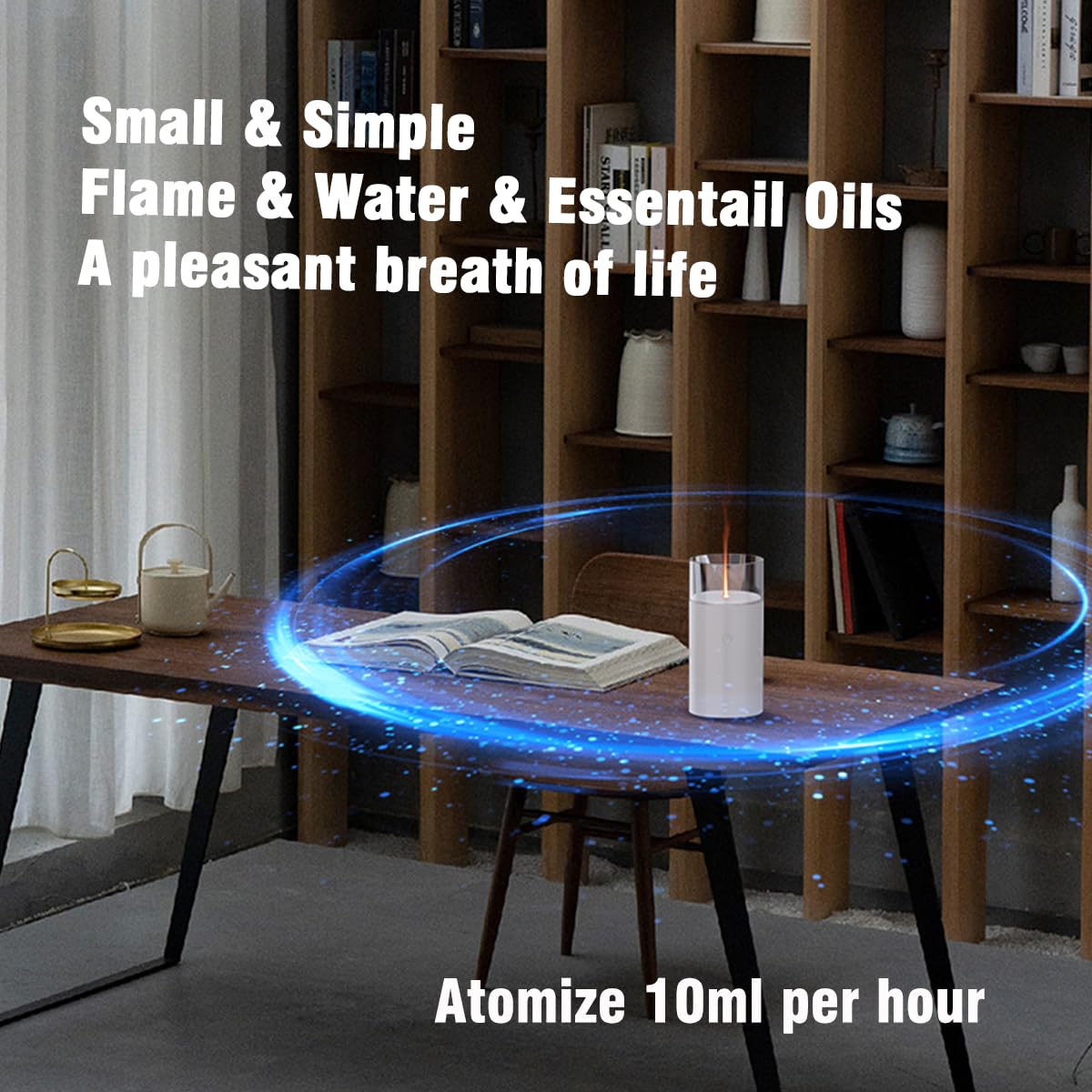iWeeta Candlelight Diffuser,60ml Rechargeable Battery Operated Low Power Portable 10ml/H Aroma iweeta uk supplements