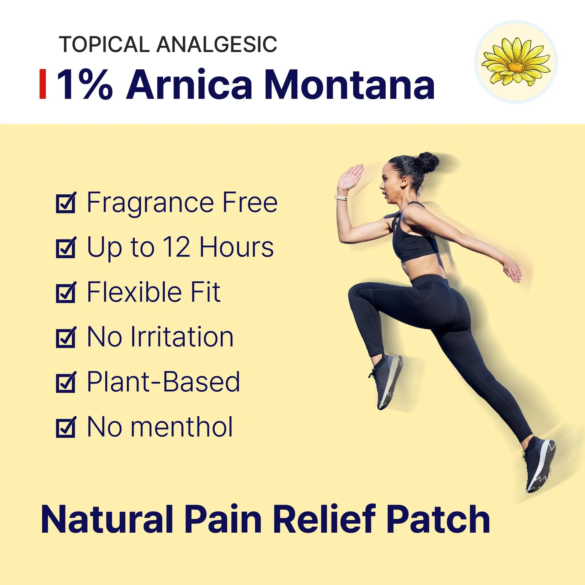 Arnica Hydrogel Pain Relief Patches | Natural Relief for Muscle, Joint, Bruises & Swelling | Flexible, Non-Greasy & Long-Lasting | Great for Back, Knee & Neck Pain (3.9"x4.7", 10, Count) Wooshin Labottach uk supplements