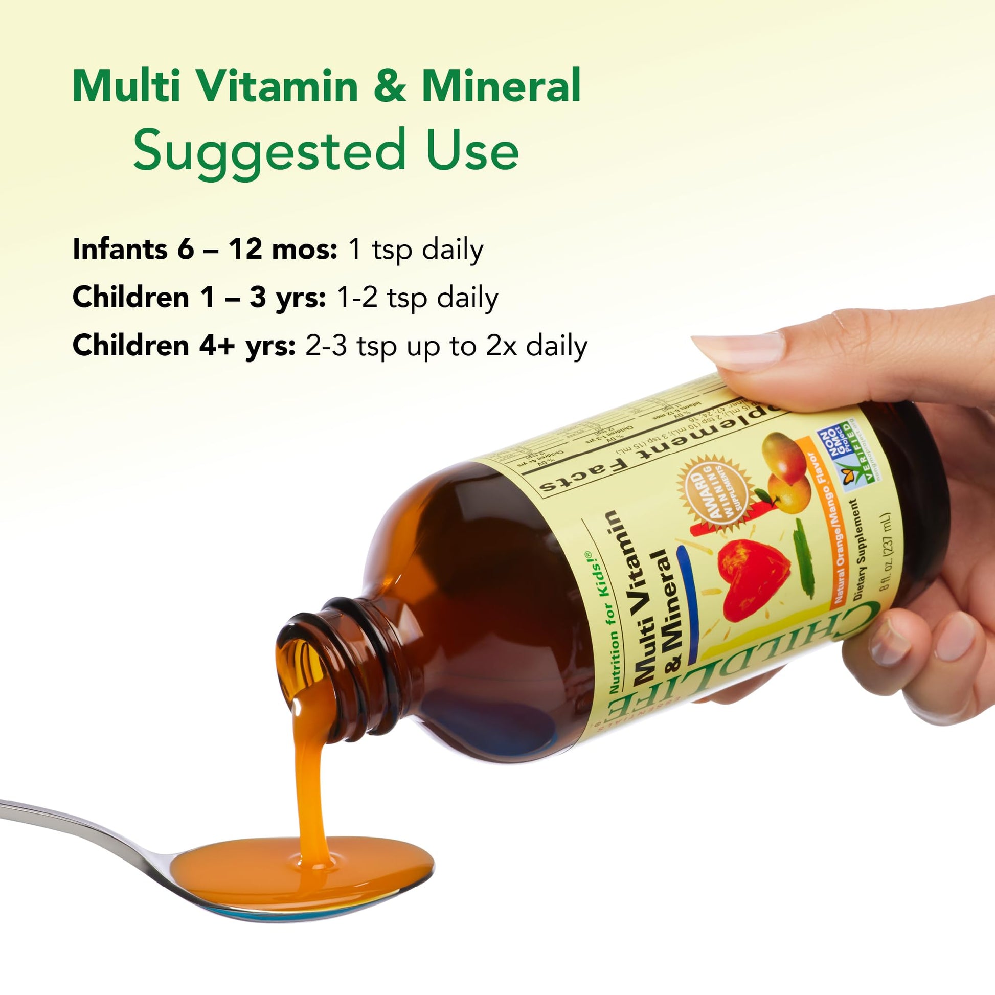 CHILDLIFE ESSENTIALS Kids Multivitamin & Mineral - Kids Vitamins, Liquid Multivitamin for Kids, Toddler Multivitamins, Liquid Vitamins, Baby Multivitamin - Natural Orange & Mango, 8 Fl Oz (Pack of 2) CHILDLIFE ESSENTIALS uk supplements