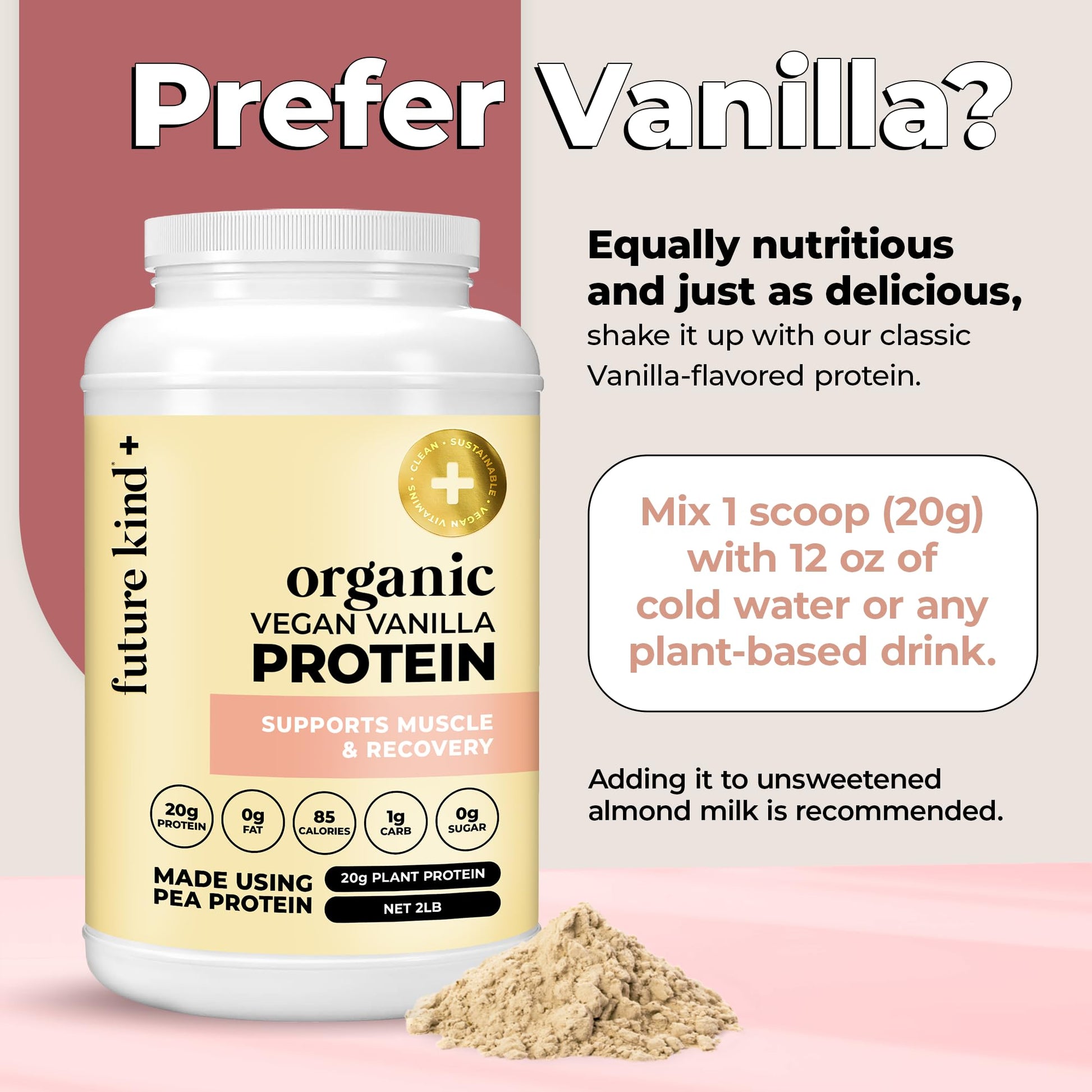 Future Kind Vegan Protein Powder, Chocolate, Pea Plant Protein for Lean Muscle with Iron & Fiber, Whey-Free, Sugar-Free, Soy-Free, Non-Dairy (34 Servings) Future Kind uk supplements