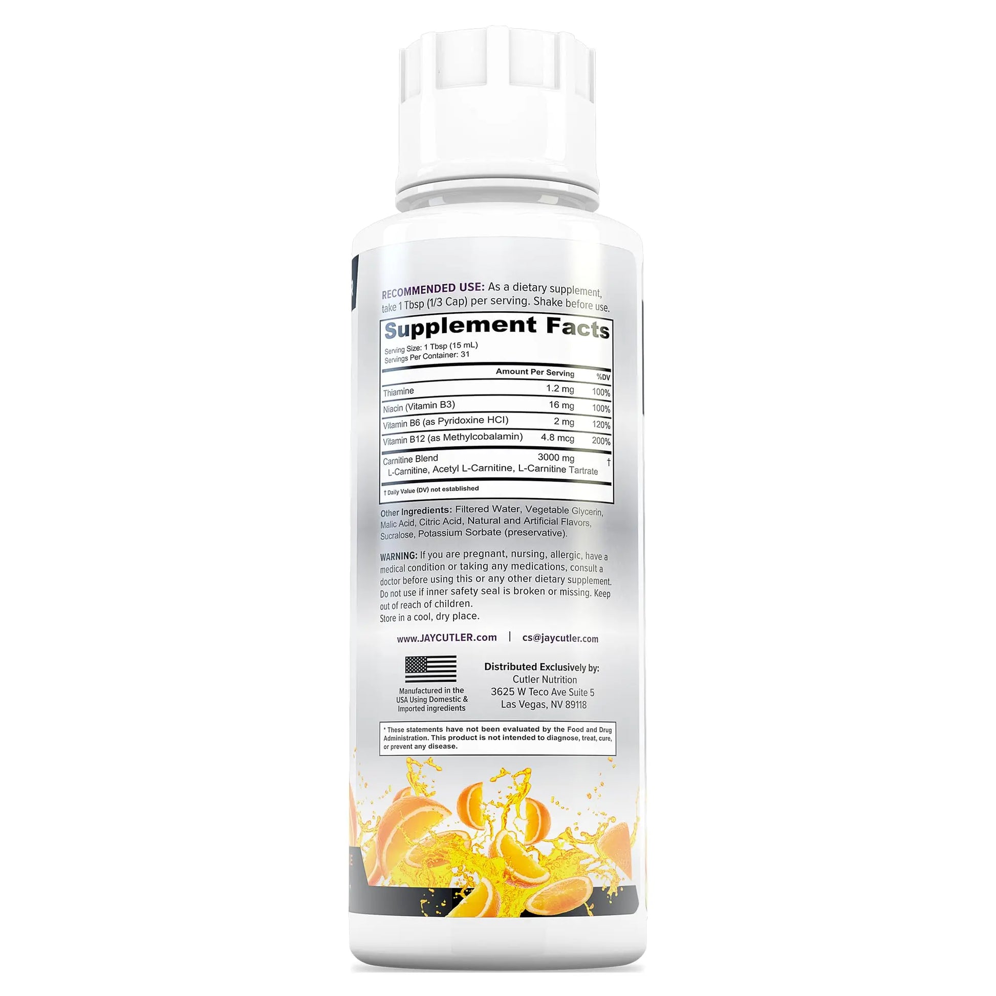 Cutler Nutrition Liquid L-Carnitine Fat Burner Supplement with Acetyl L-Carnitine & L-Carnitine Tartrate - Fat Burner Formula for Optimal Absorption Cutler Nutrition uk supplements
