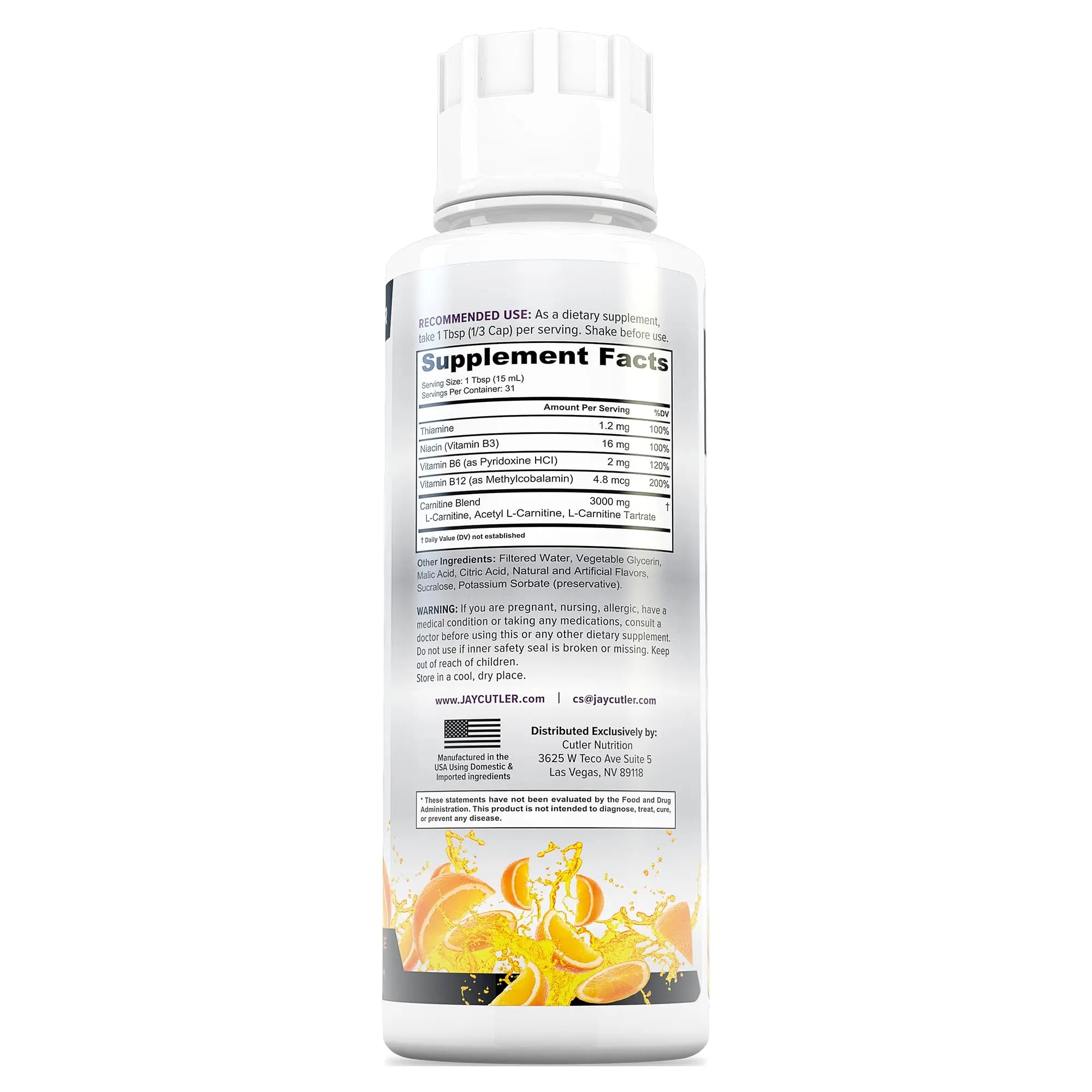 Cutler Nutrition Liquid L-Carnitine Fat Burner Supplement with Acetyl L-Carnitine & L-Carnitine Tartrate - Fat Burner Formula for Optimal Absorption Cutler Nutrition uk supplements