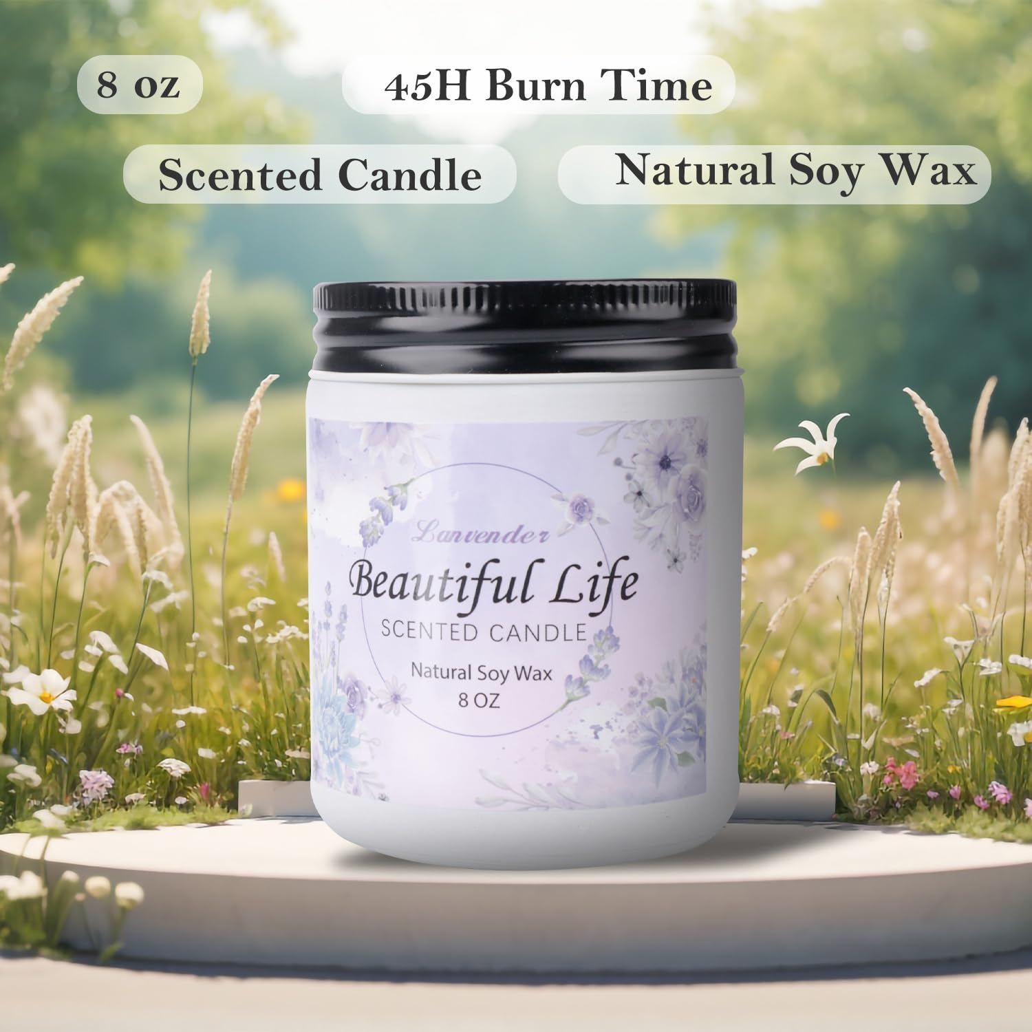 AMIDONSO Lavender Candles for Home Scented,8 oz Aromatherapy Candles Gift,45 Hour Long AMIDONSO uk supplements