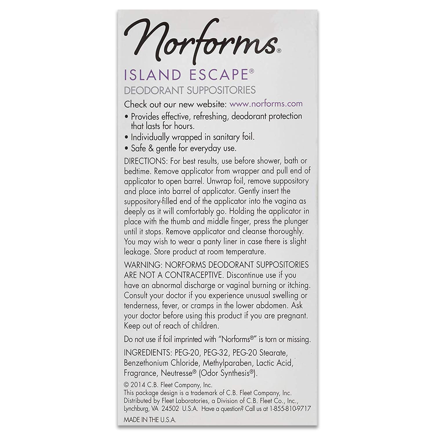 Norforms Feminine Deodorant Suppositories, Long Lasting Odor Control, Island Escape Scent, 12 Count Norforms uk supplements