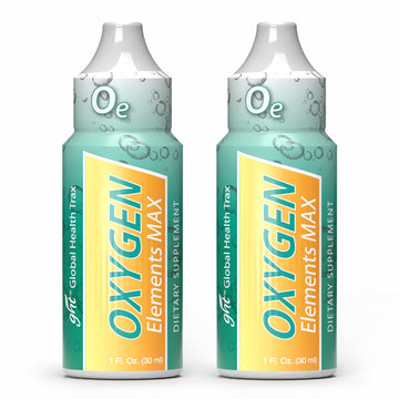GHT Oxygen Elements Max Liquid Oxygen Drops in 1 Ounce Bottle, Portable Supplement - Bolster Endurance and Stamina, Cleanse Cells (2 Pack) ght Global Health Trax uk supplements