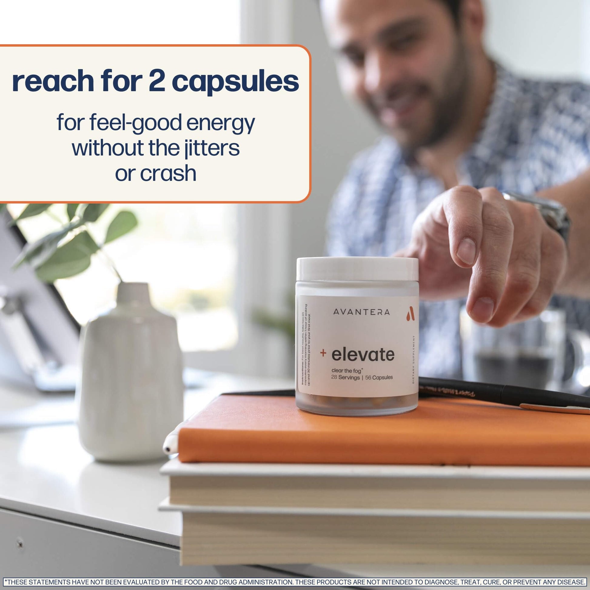 Avantera Elevate Premium Nootropic Supplement - Beat Brain Fog - Best Focus Supplements for Memory & Focus Support - Energy Without Crash - 56 Count Pills for Women & Men* Avantera uk supplements