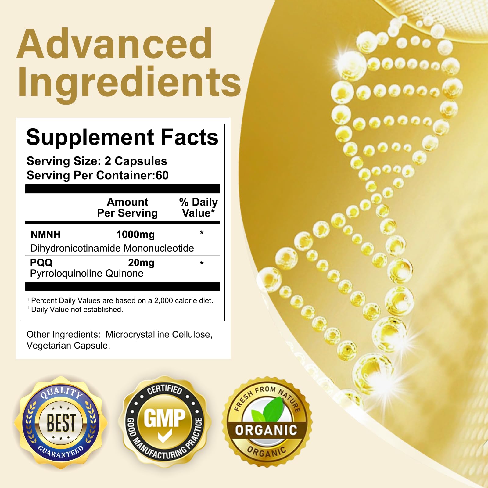120 Capsules-NMNH (Dihydronicotinamide Mononucleotide), NAD Supplement to Boost NAD+ Levels as We Age (May Be More Effective Than Nicotinamide Riboside), NMNH Supplement for Anti-Aging VVQ uk supplements