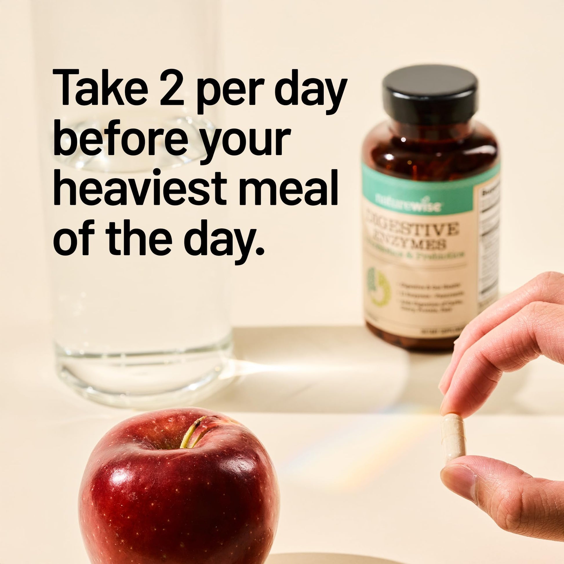 NatureWise Digestive Enzymes - Multi Enzymes with Probiotics + Prebiotics - Post Mealtime Comfort & Bloating Support + Aids Digestion and Gut Health - Soy-Free, Non-GMO - 60 Capsules[1-Month Supply] NatureWise uk supplements