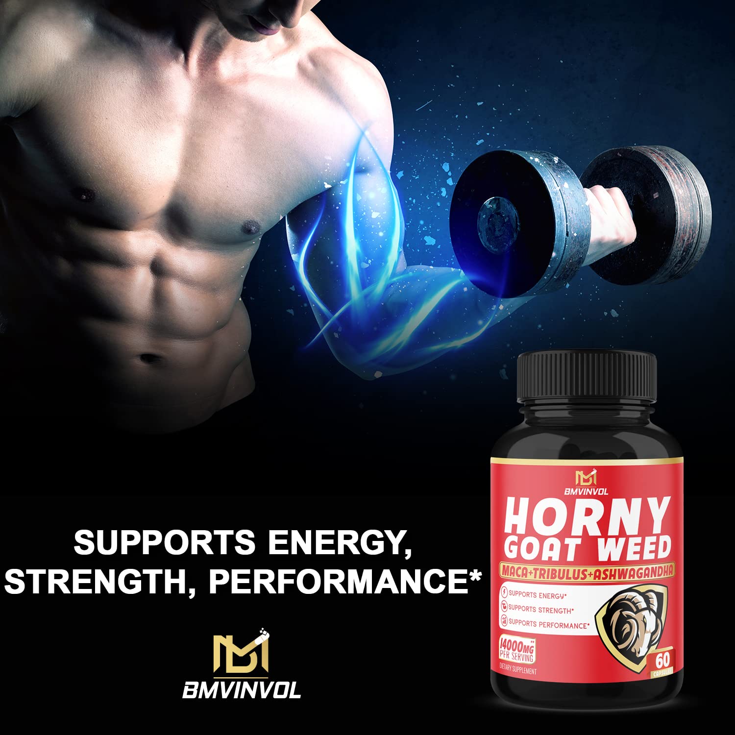 BMVINVOL Horny Goat Weed Capsules, Boost Energy,14000mg Herbal BMVINVOL uk supplements