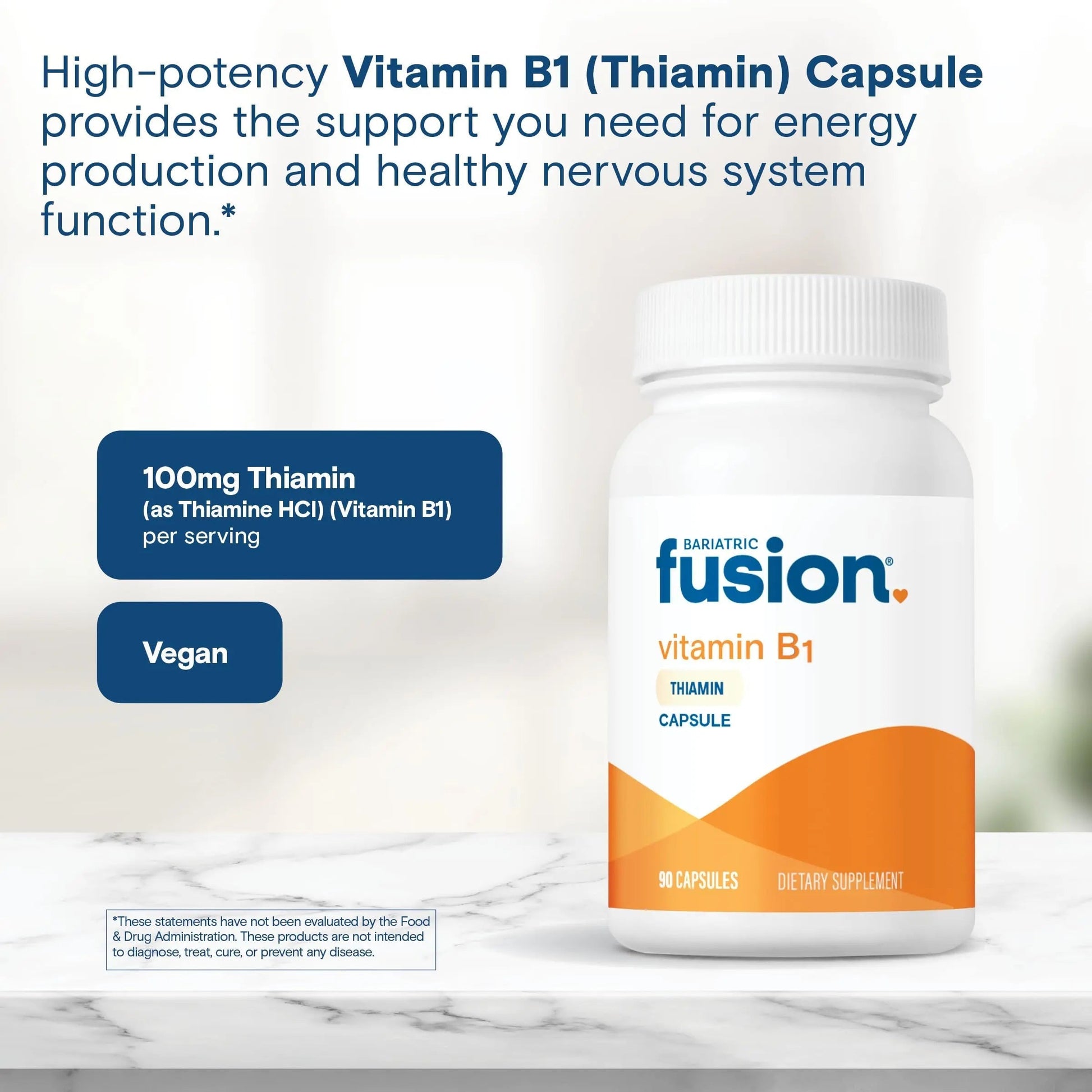Bariatric Fusion Vitamin B1(Thiamine) for Bariatric Surgery Patients Including Gastric Bypass & Sleeve Gastrectomy, Easy to Swallow Capsule, 90 Count Bariatric Fusion uk supplements