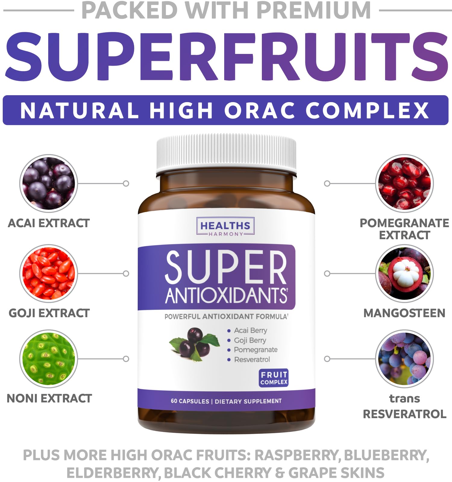 Super Greens & Antioxidants (2-Month Supply) Antioxidant Power Greens Bundle of Organic Super Greens Powder - Complete Superfood (120 Capsules) & Super Antioxidants - Powerful Superfood (120 Capsules) Healths Harmony uk supplements