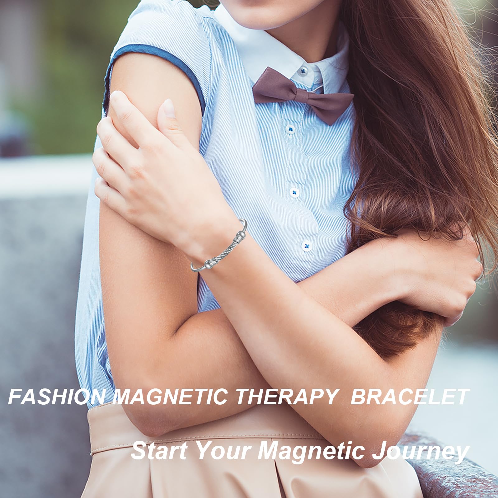 EnerMagiX Magnetic Bracelet for Women for Arthritis and Joint,Twisted Cable Stainless Steel Bangle EnerMagiX uk supplements