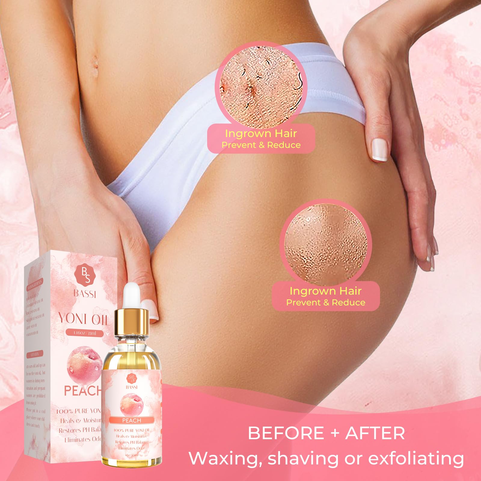 2 Pack Yoni Essential Oil Organic Feminine Oil Eliminates Odor Vaginal Moisturizer for Wetness BASSI uk supplements
