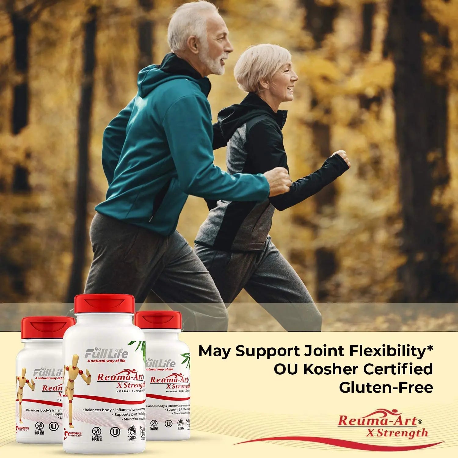 Full Life Reuma-Art X Strength – 400 mg Herbal Supplements - Supports Joint Flexibility – 180 Veggie Capsules Full Life uk supplements
